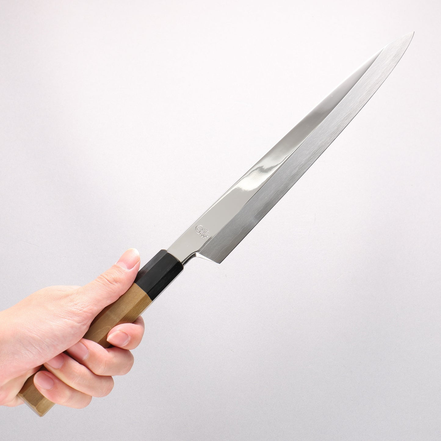 重陽 銀三鋼 鏡面仕上げ 柳刃包丁 270mm 朴柄