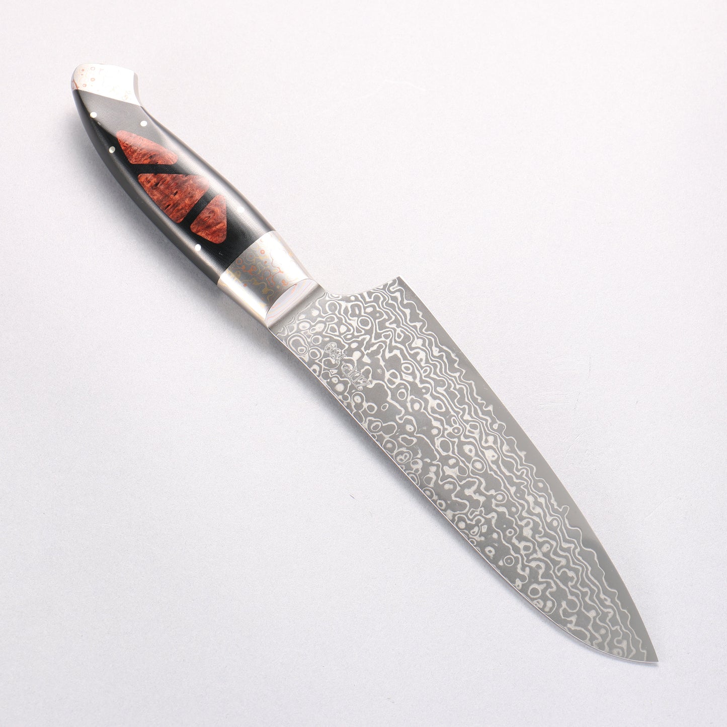 佳人 ZDP189 ダマスカス 磨き仕上げ 三徳包丁 165mm アバロンインレイ柄
