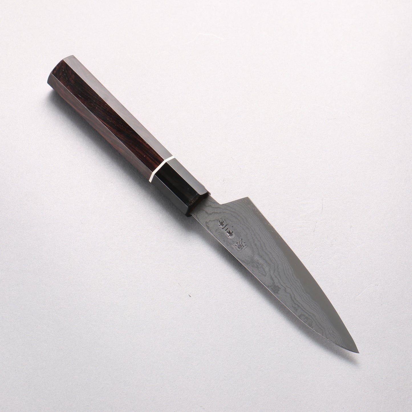 田中 誠貴 青ニ鋼 ダマスカス ペティーナイフ 120mm 黒檀柄 - 清助刃物