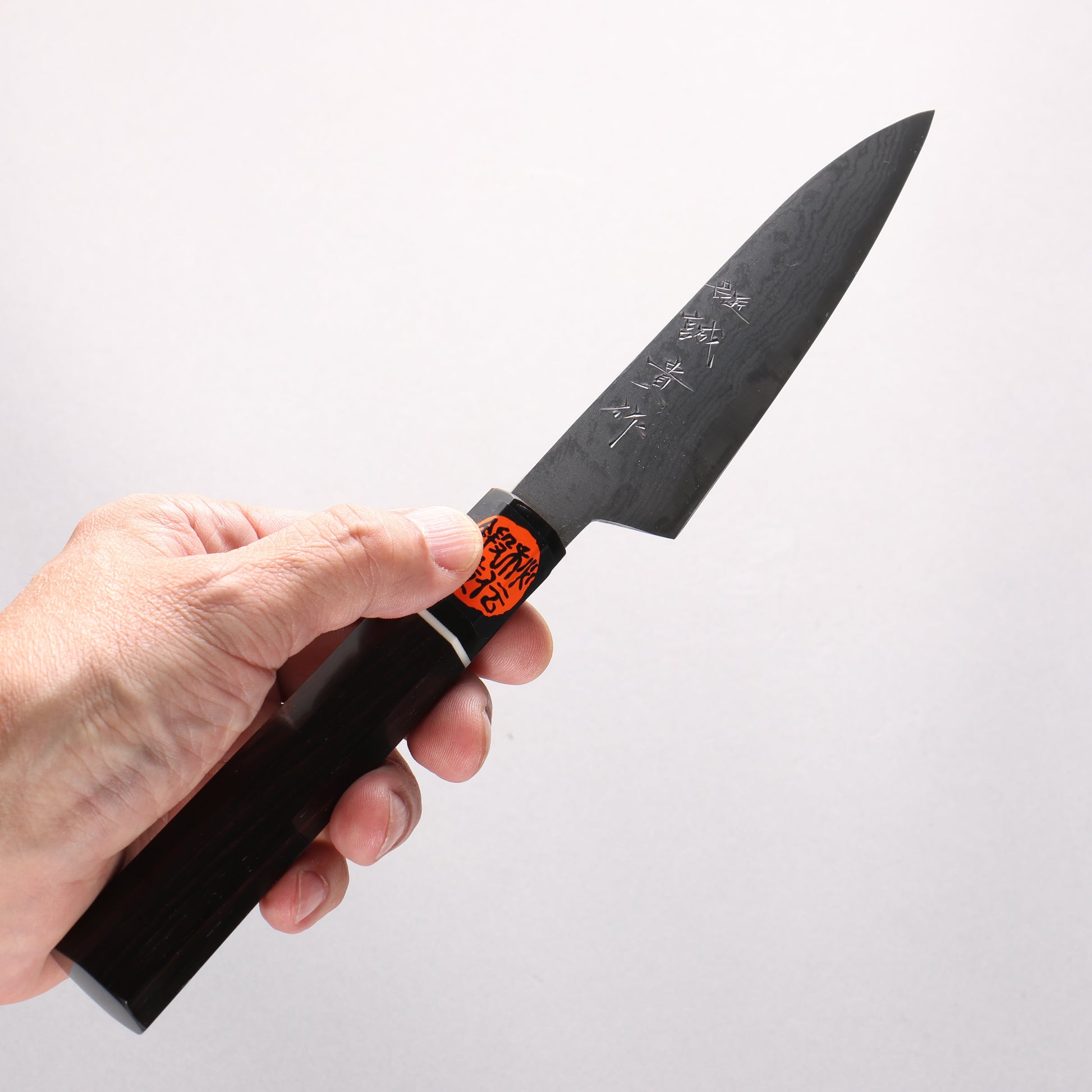 田中 誠貴 青ニ鋼 ダマスカス ペティーナイフ 120mm 黒檀柄 - 清助刃物