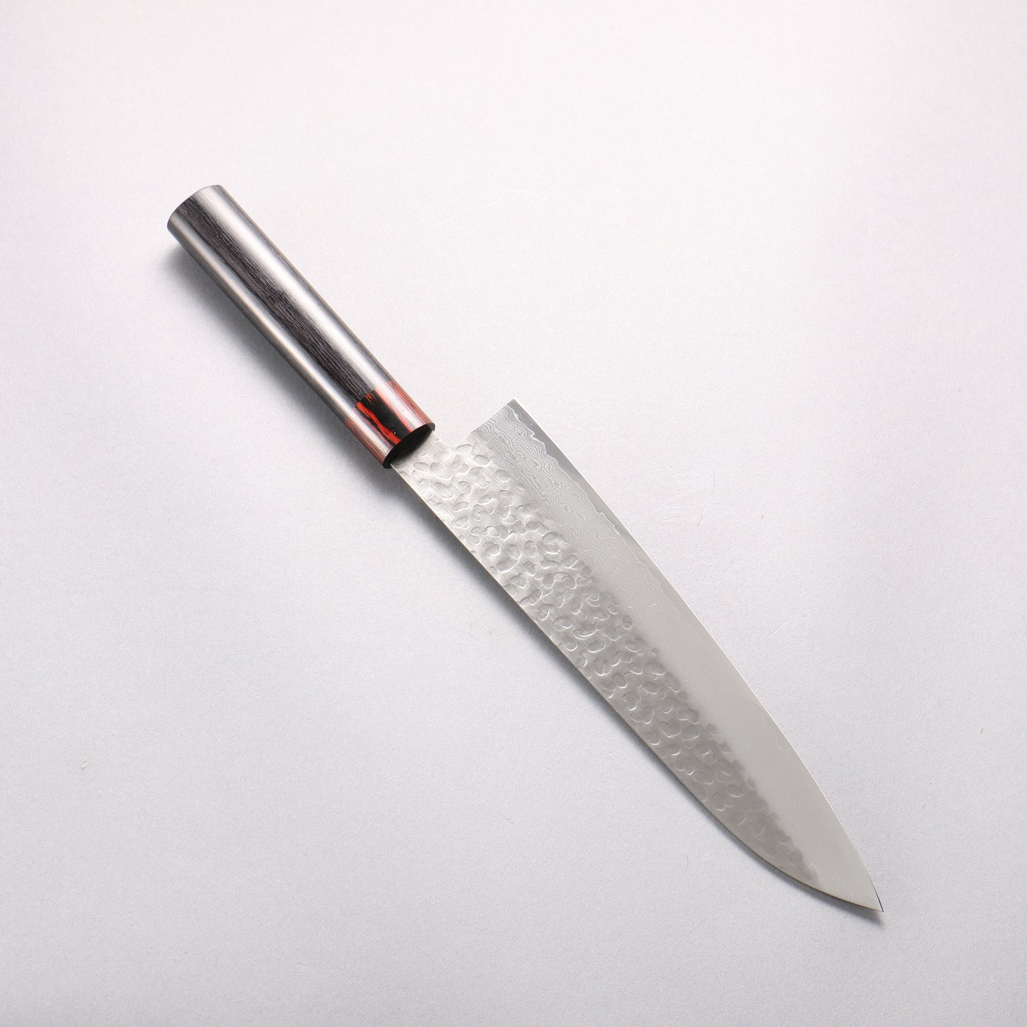 清助 VG10 33層 鎚目 ダマスカス 牛刀包丁 210mm 黒合板柄 - 清助刃物