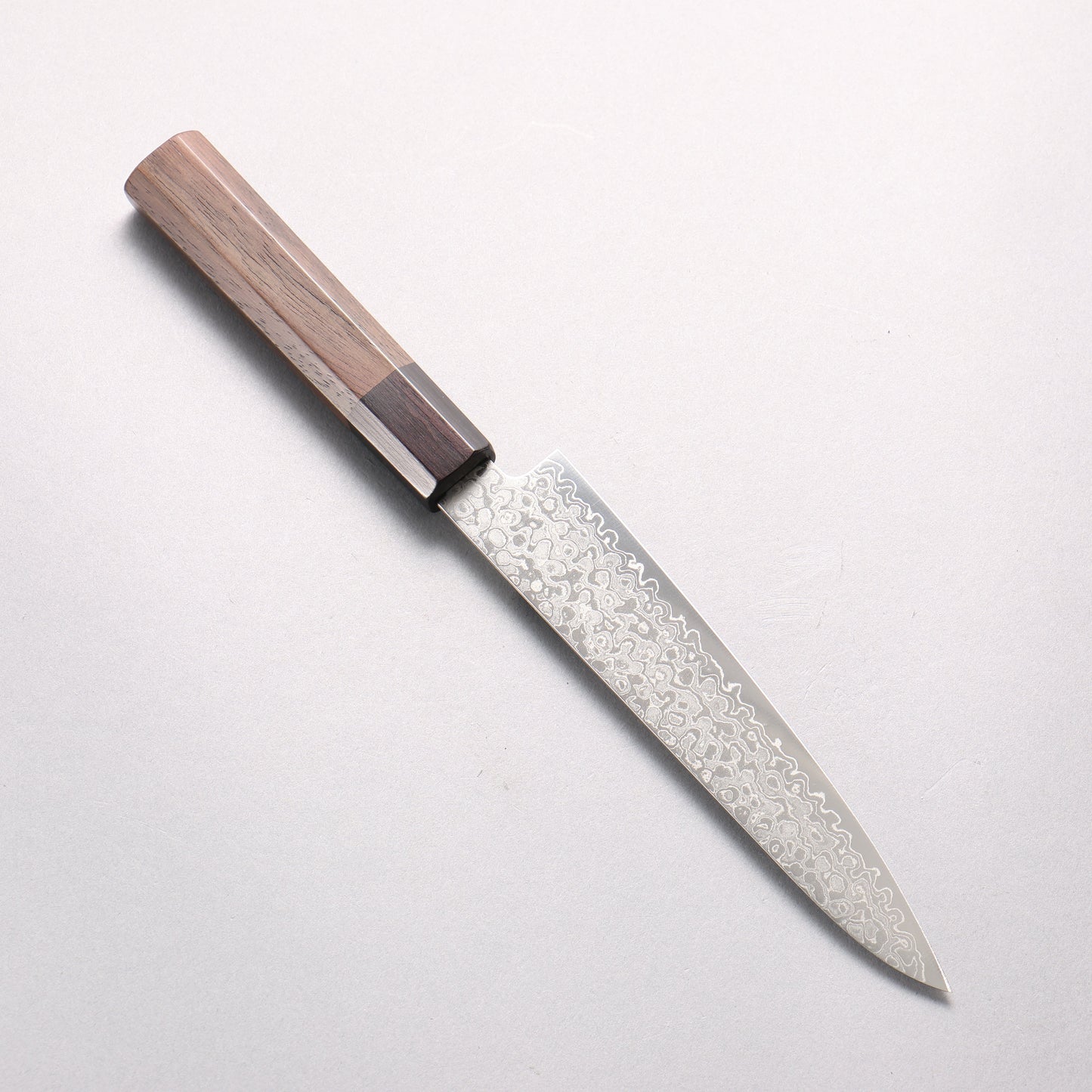 清助 V金10号 ダマスカス 磨き仕上げ ペティーナイフ 150mm 紫檀 (口輪:黒合板)柄 - 清助刃物