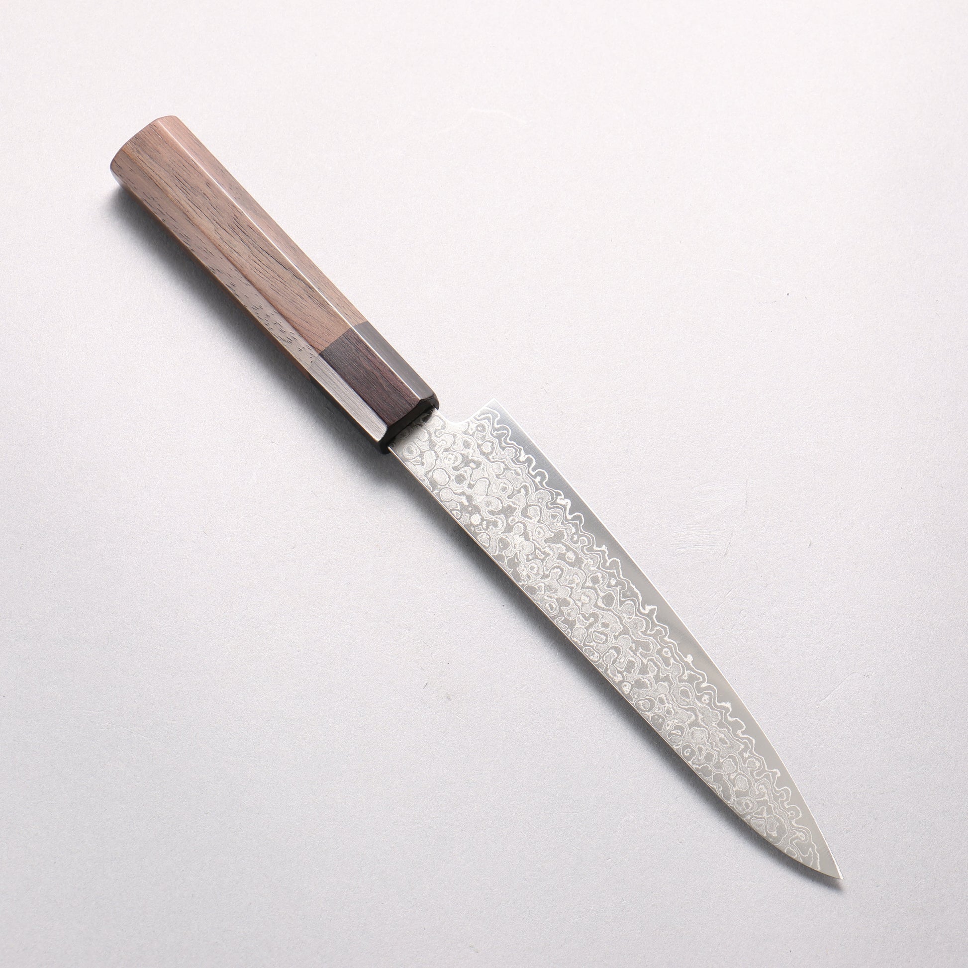 清助 V金10号 ダマスカス 磨き仕上げ ペティーナイフ 150mm 紫檀 (口輪:黒合板)柄 - 清助刃物