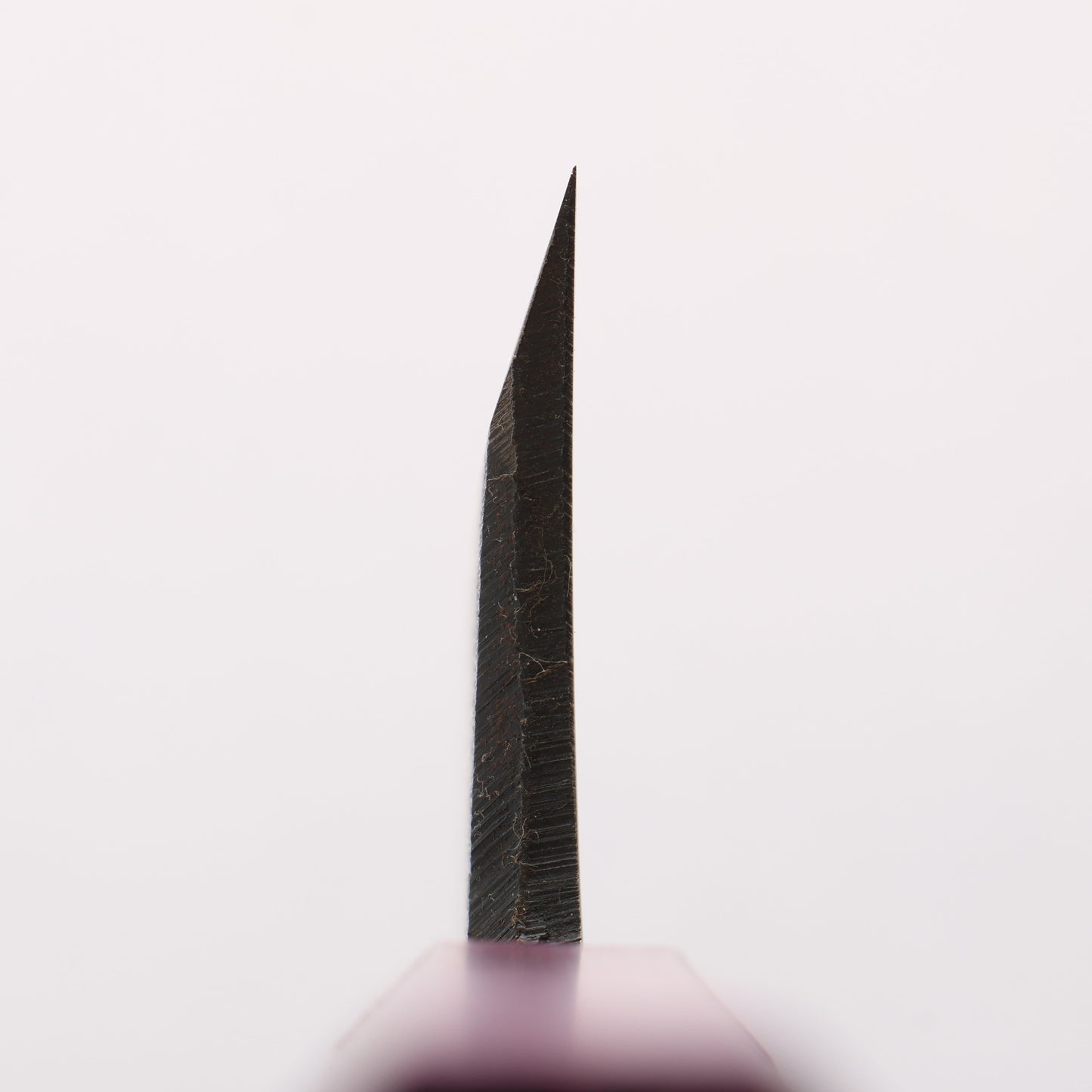 清助 白ニ鋼 黒打 出刃包丁 150mm 漆塗パープル柄