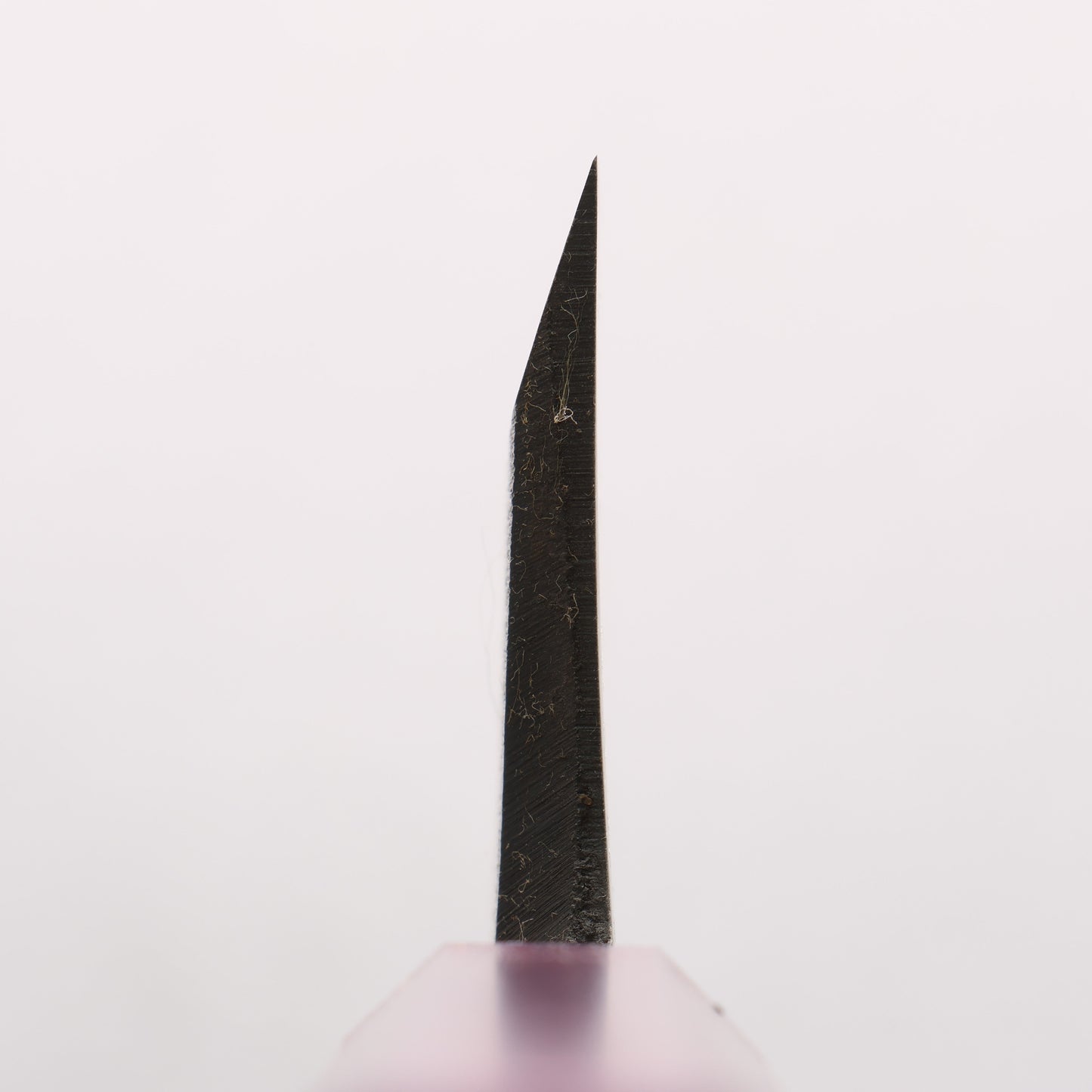 清助 白ニ鋼 黒打 出刃包丁 180mm 漆塗パープル柄 - 清助刃物