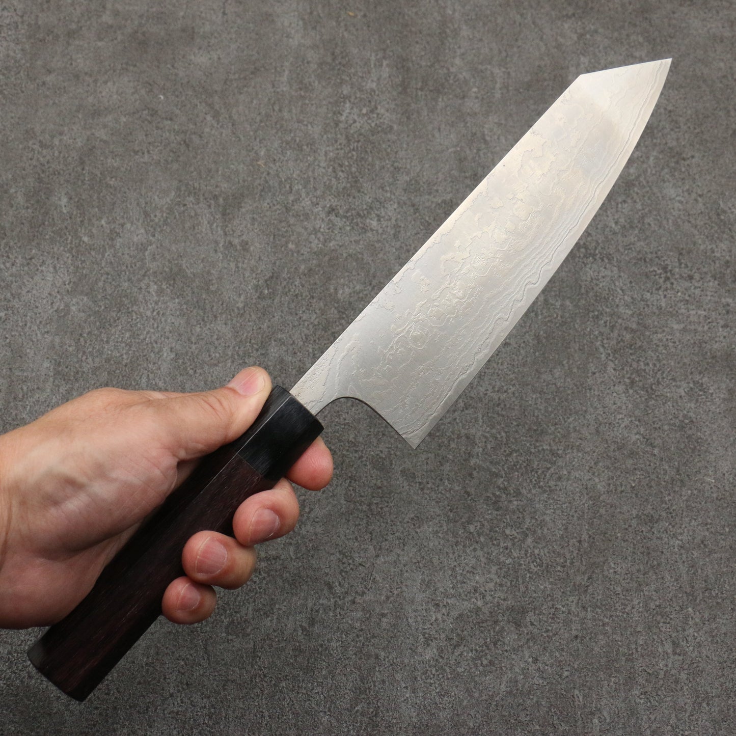 山本 直 SG2 ダマスカス 磨き仕上げ 文化包丁 180mm 紫檀 (口輪:黒合板)柄 - 清助刃物