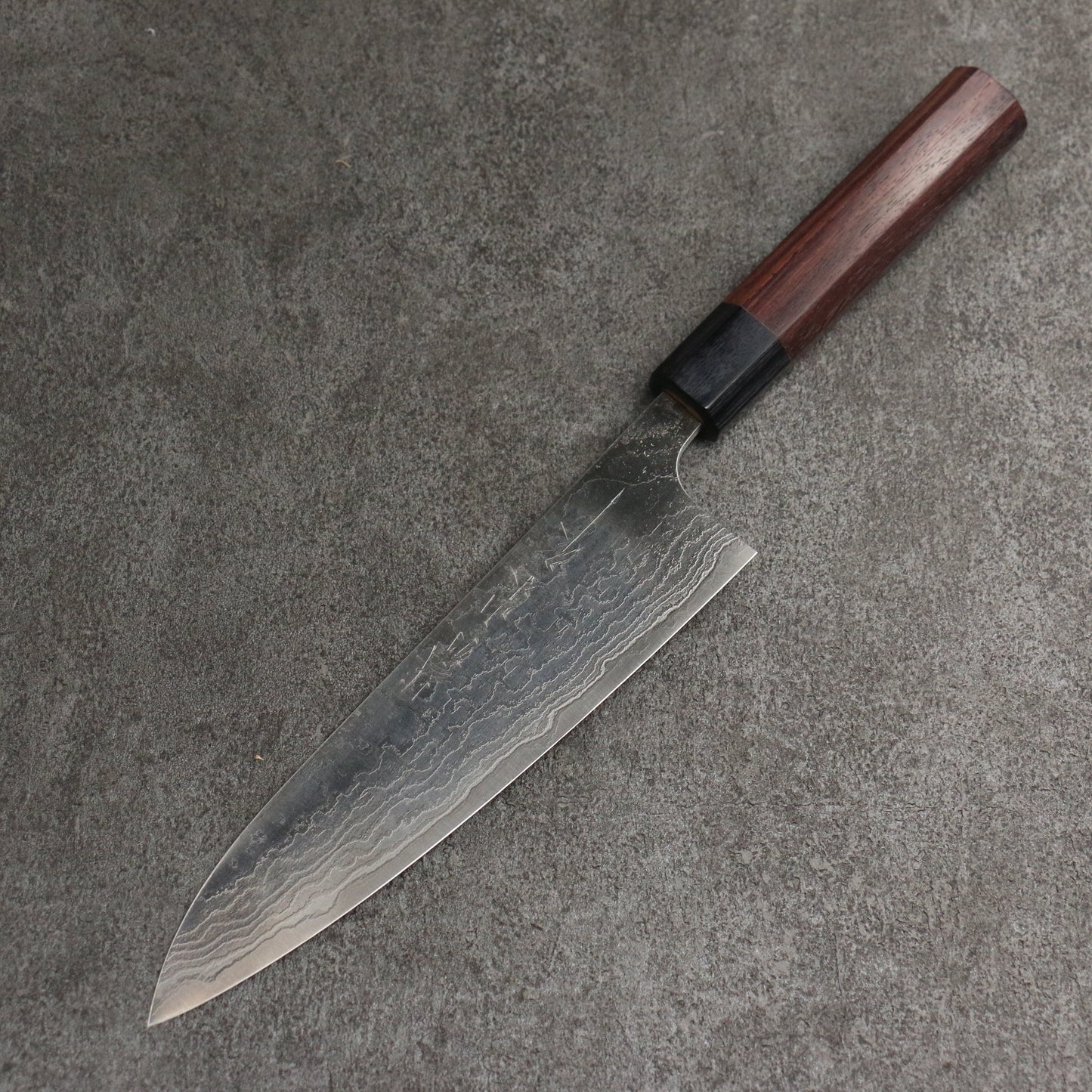山本 直 SG2 ダマスカス 磨き仕上げ 牛刀包丁 180mm 紫檀 (口輪:黒合板)柄 - 清助刃物