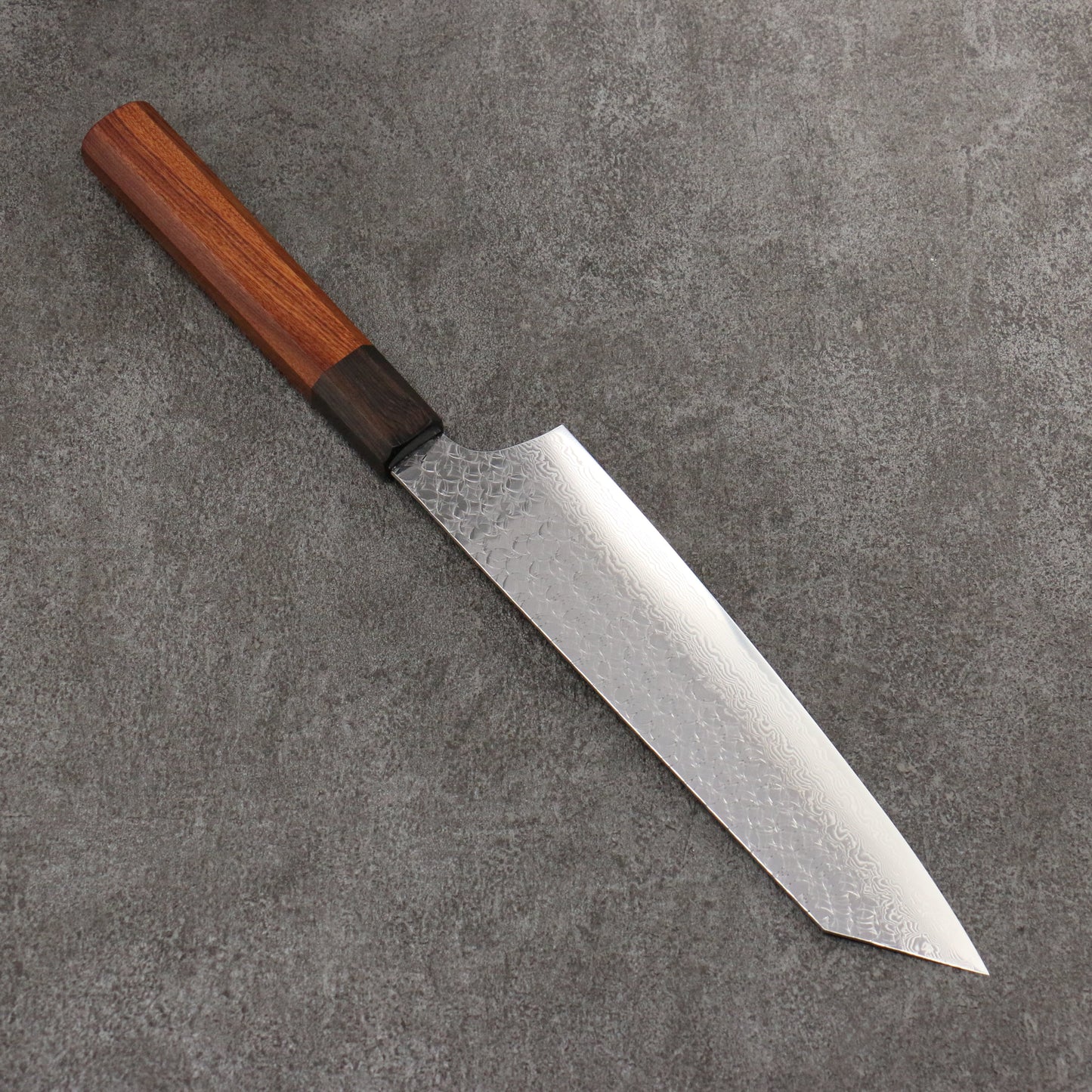 堺 孝行 SG2 鎚目 ダマスカス 切付牛刀包丁 190mm 紫檀 (口輪:黒合板)柄 - 清助刃物