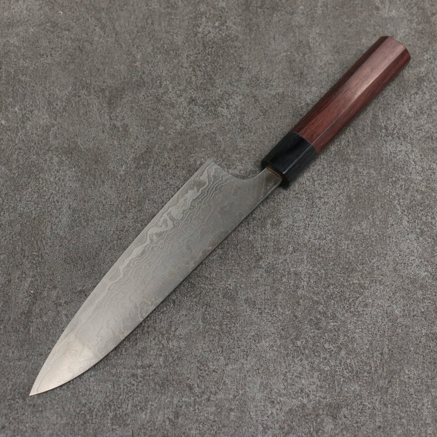 山本 直 SG2 ダマスカス 磨き仕上げ 牛刀包丁 180mm 紫檀 (口輪:黒合板)柄 - 清助刃物
