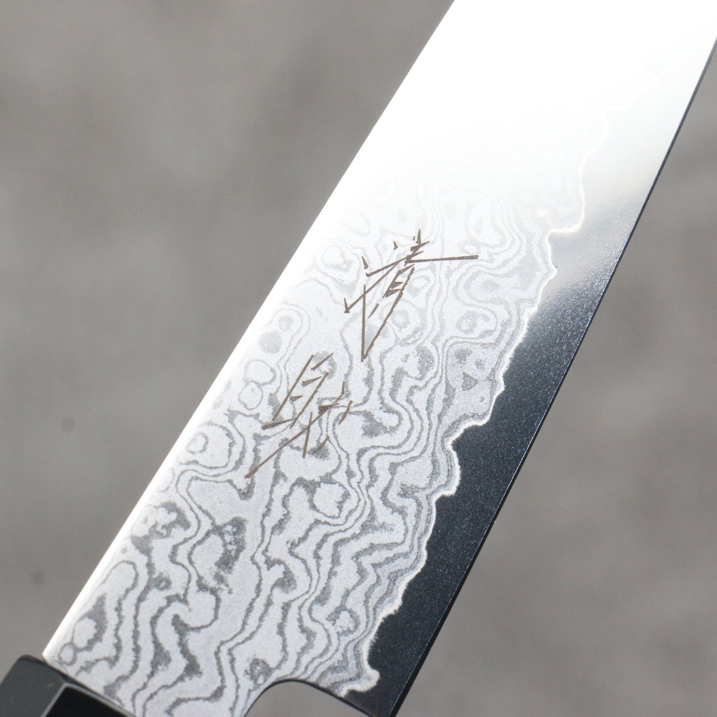 清助 V金10号 ダマスカス 切付ペティナイフ 120mm チーク (口輪:黒プラスチック)柄 - 清助刃物