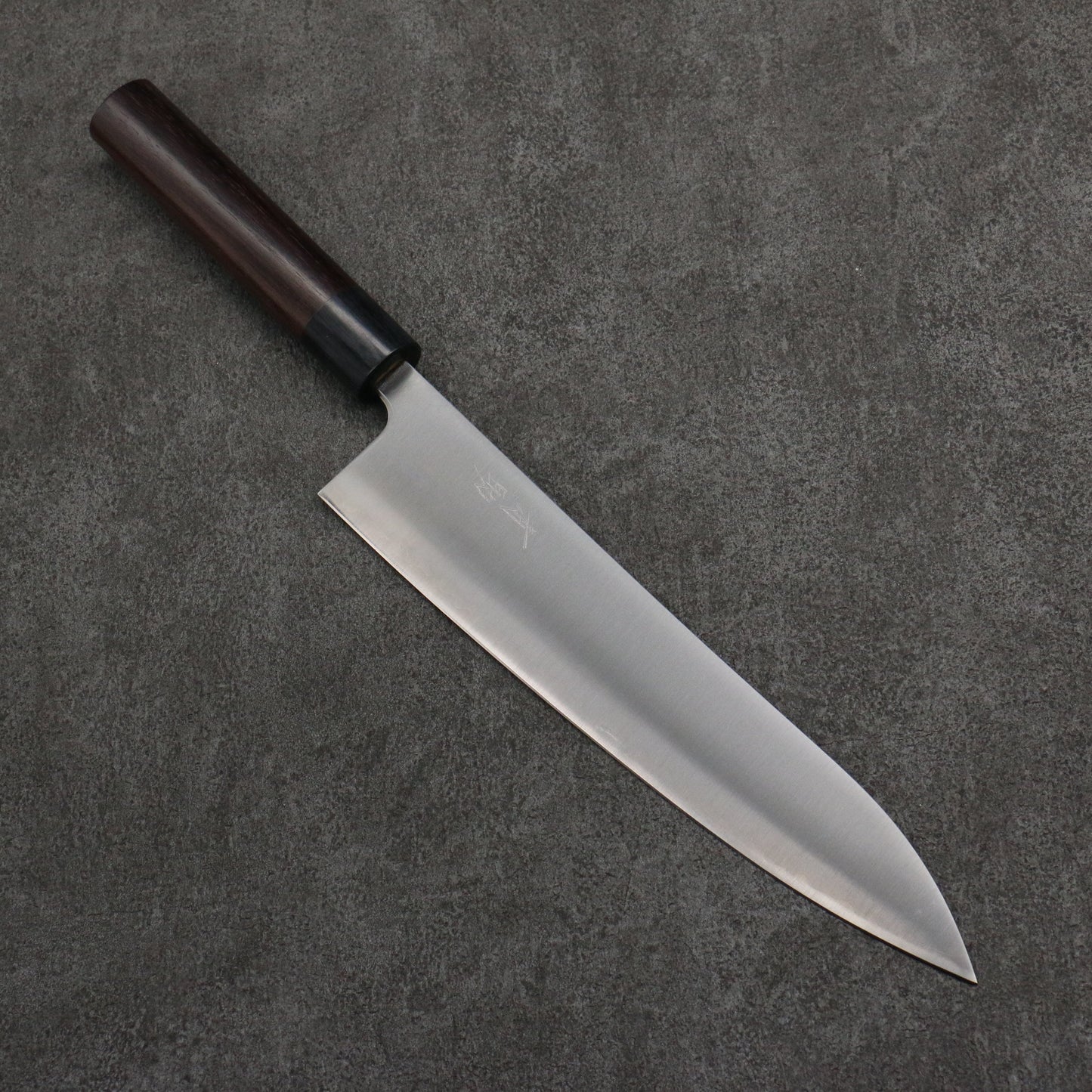 清助 青スーパー鋼 牛刀包丁 240mm 紫檀 (口輪:黒合板)柄 - 清助刃物