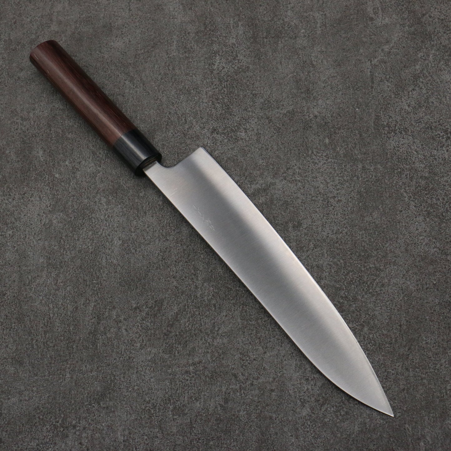 清助 青スーパー鋼 牛刀包丁 240mm 紫檀 (口輪:黒合板)柄 - 清助刃物