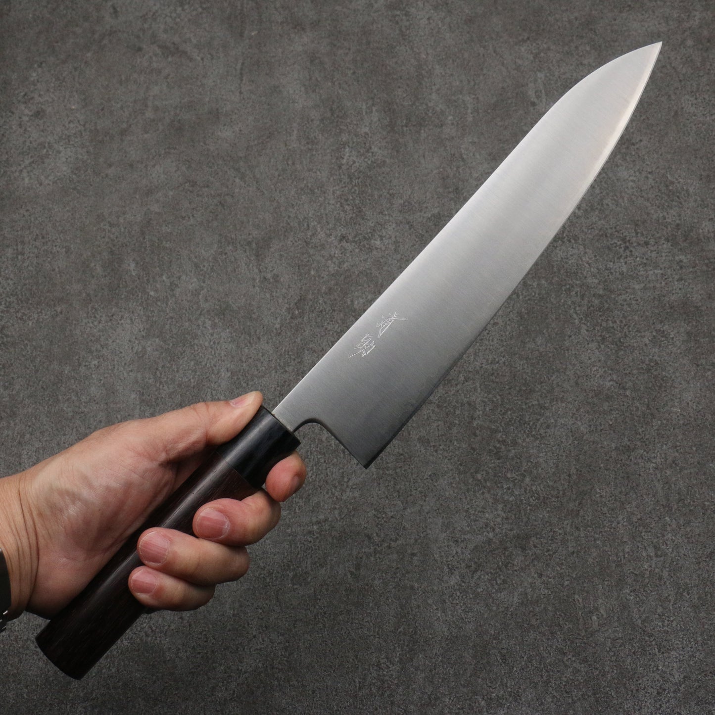 清助 青スーパー鋼 牛刀包丁 240mm 紫檀 (口輪:黒合板)柄 - 清助刃物