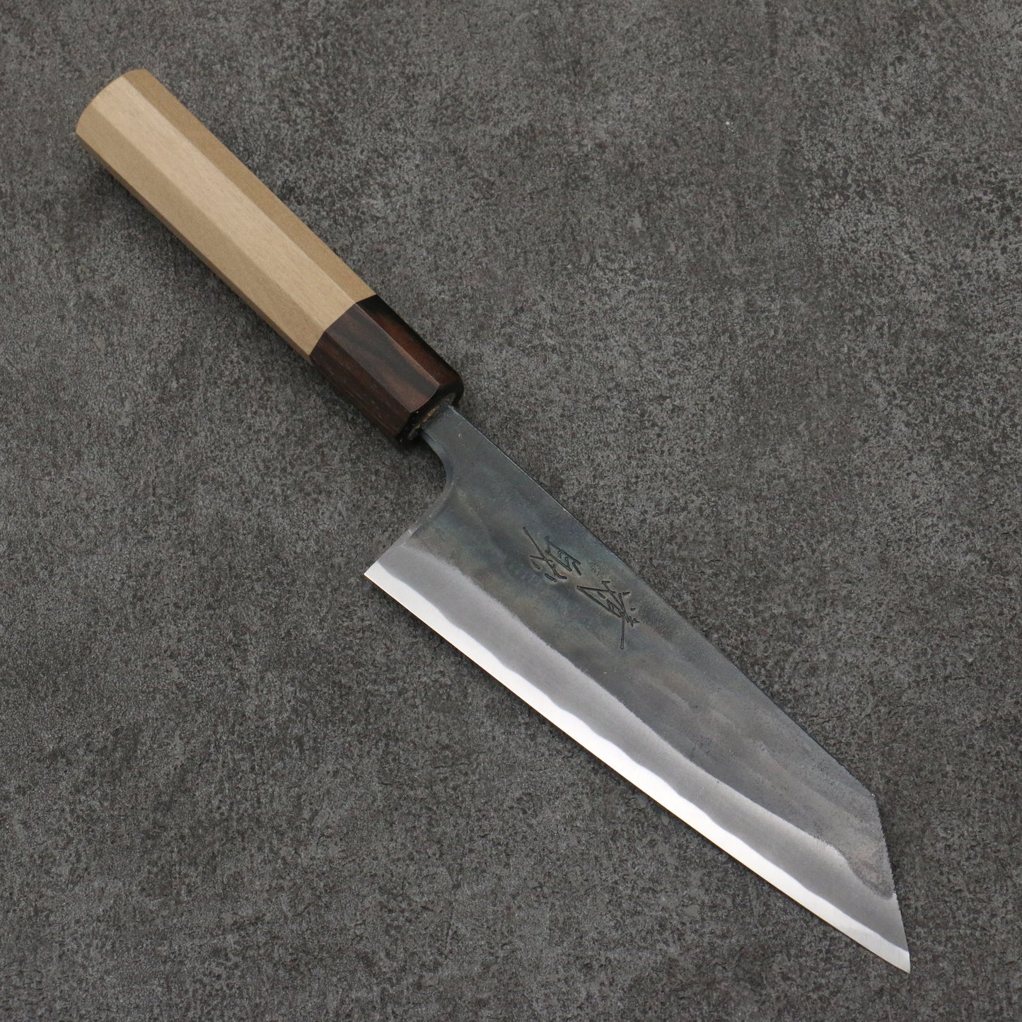 清助 青スーパー鋼 黒仕上げ 小文化包丁 150mm 朴 (口輪:黒檀)柄 - 清助刃物