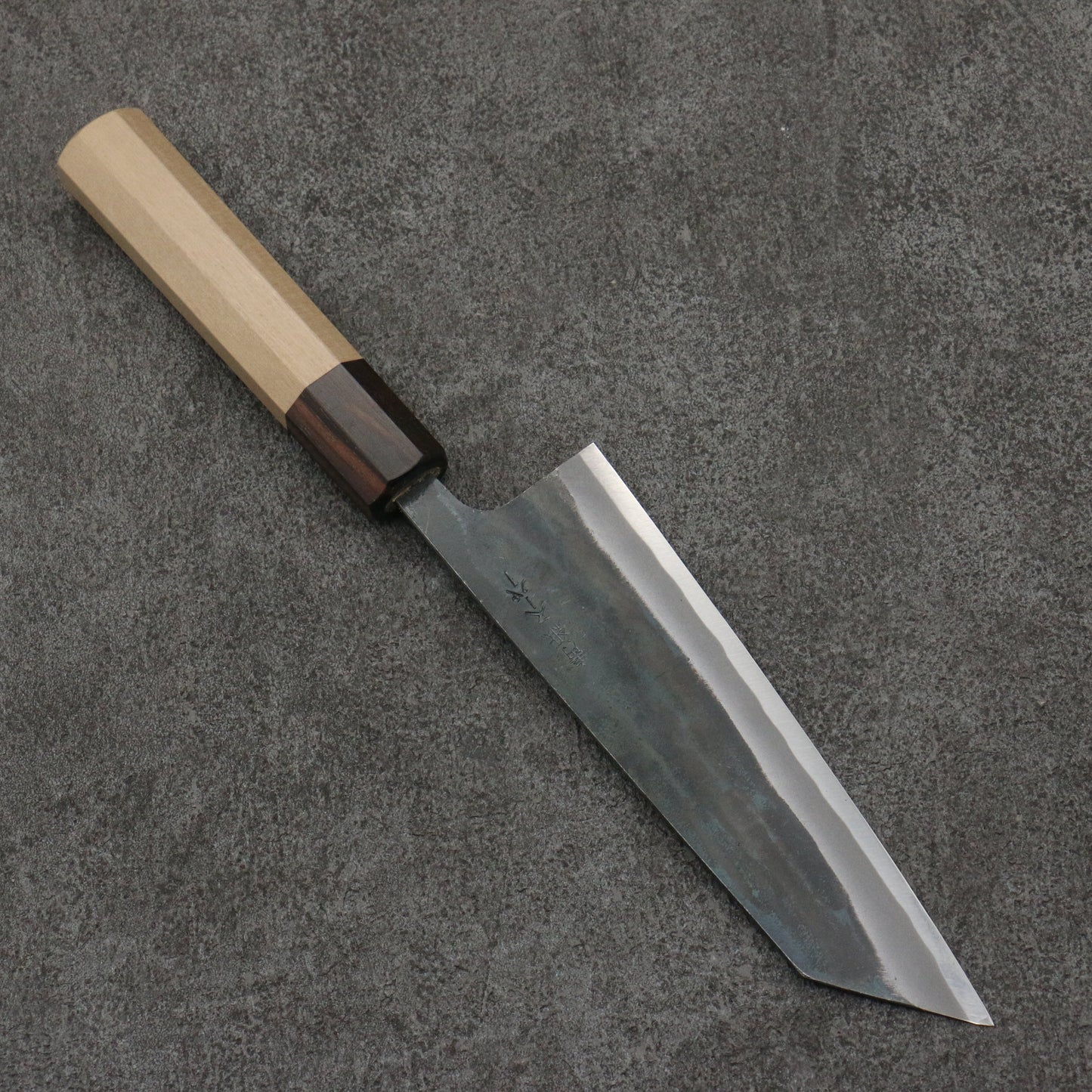 清助 青スーパー鋼 黒仕上げ 小文化包丁 150mm 朴 (口輪:黒檀)柄 - 清助刃物