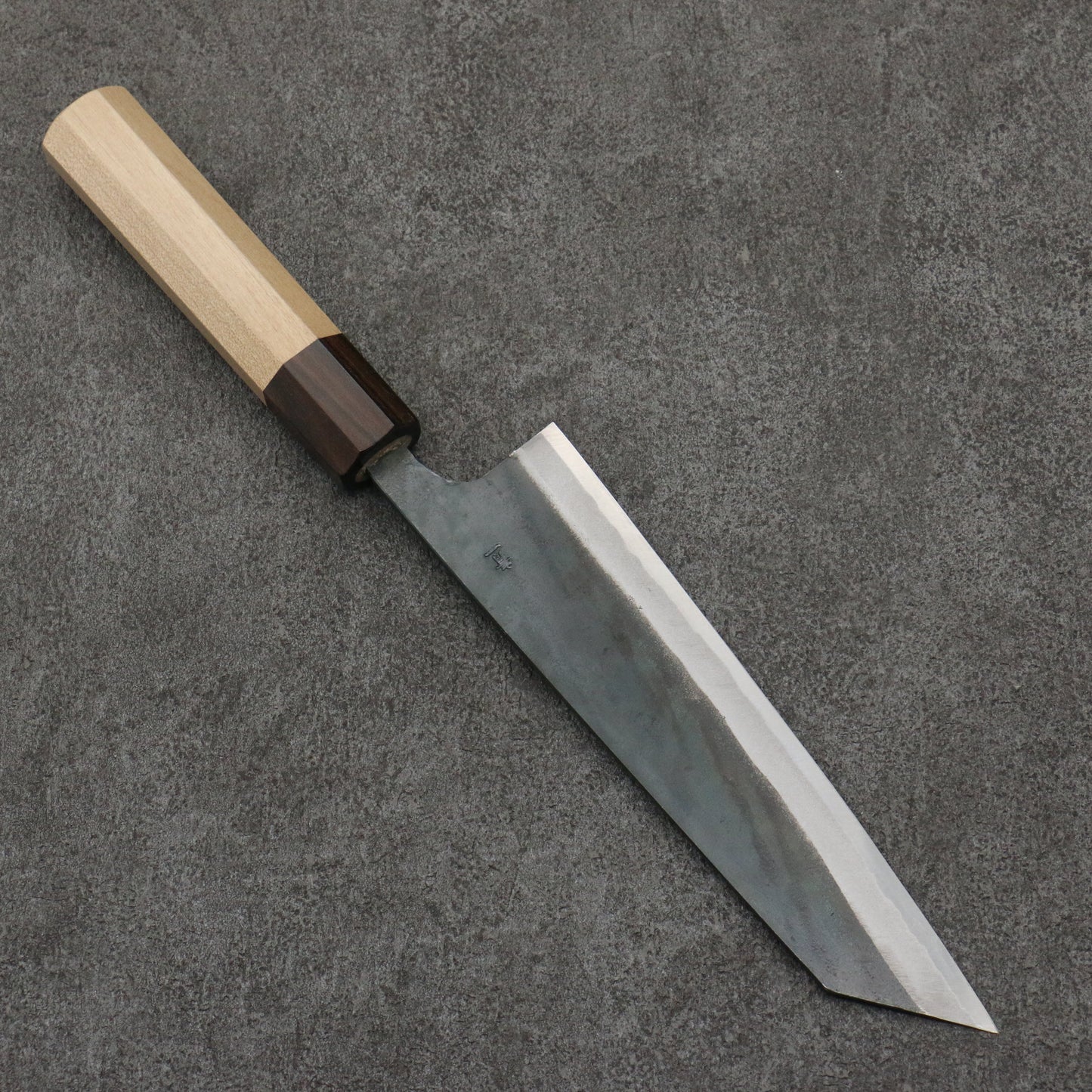 清助 青一鋼 黒仕上げ 文化包丁 180mm 朴 (口輪:黒檀)柄 - 清助刃物