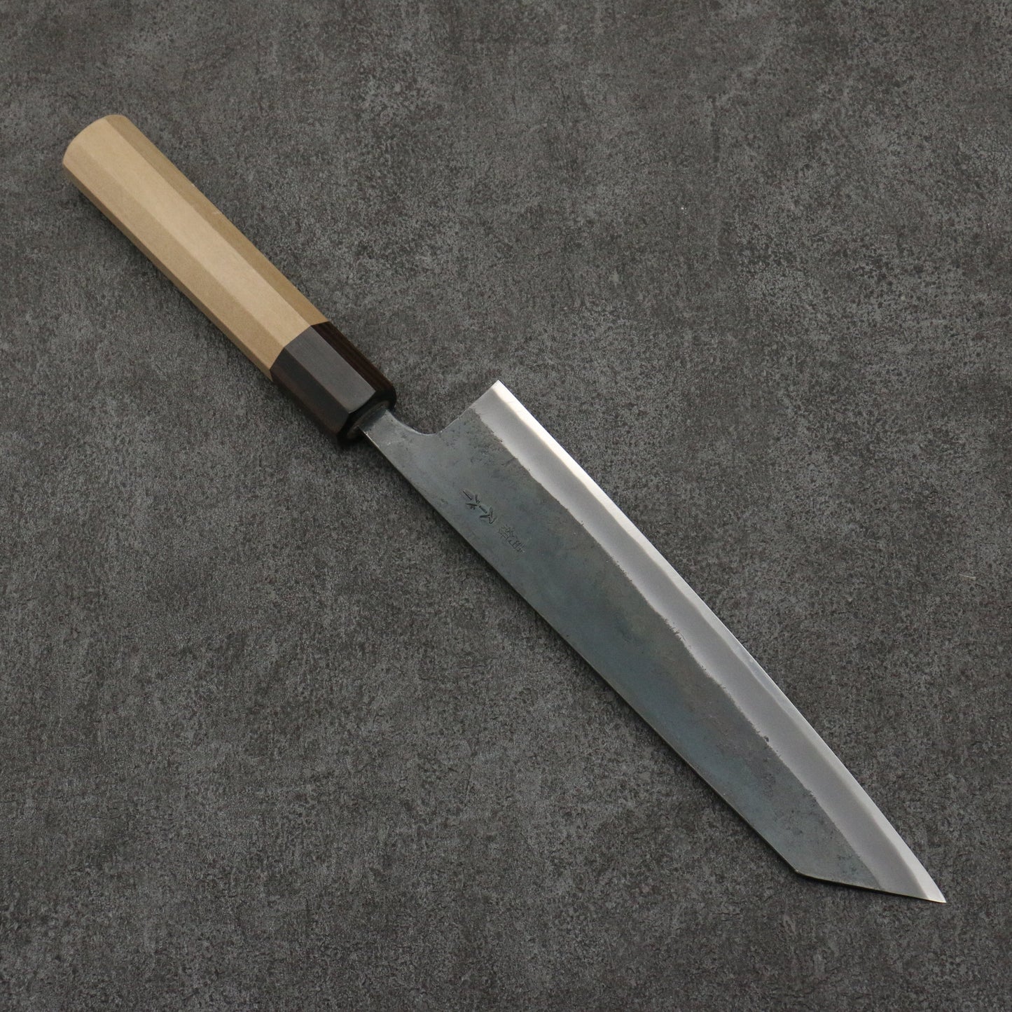 清助 青スーパー鋼 黒仕上げ 切付牛刀包丁 210mm 朴 (口輪:黒檀)柄 - 清助刃物