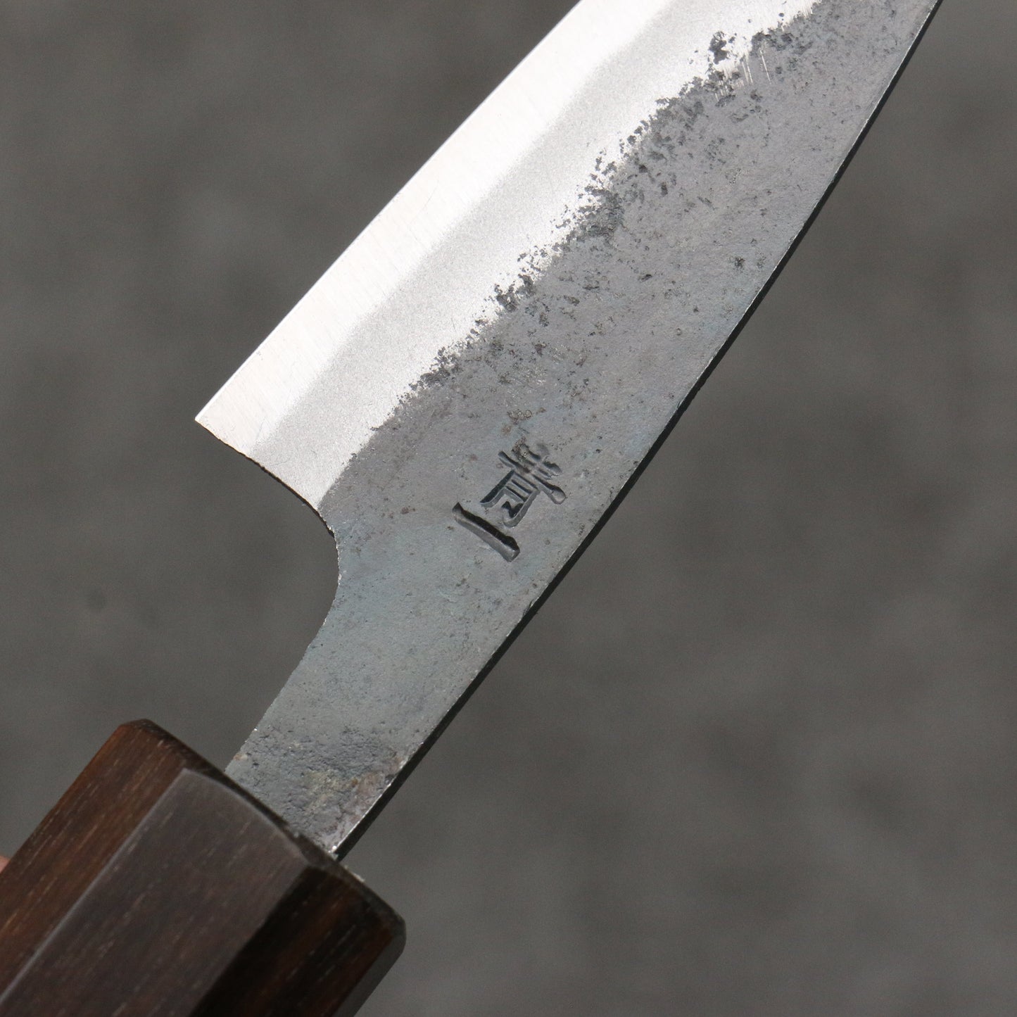 清助 青一鋼 黒仕上げ パーリングナイフ 75mm 朴 (口輪:黒檀)柄 - 清助刃物