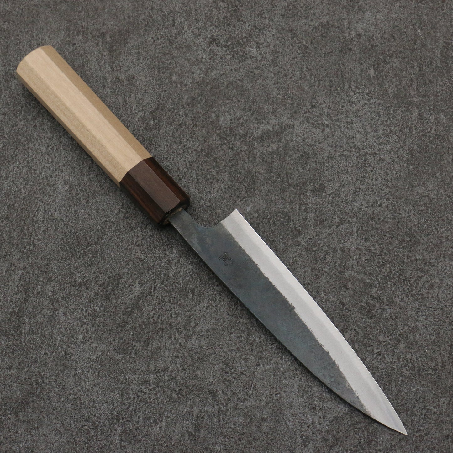清助 青一鋼 黒仕上げ ペティーナイフ 135mm 朴 (口輪:黒檀)柄 - 清助刃物