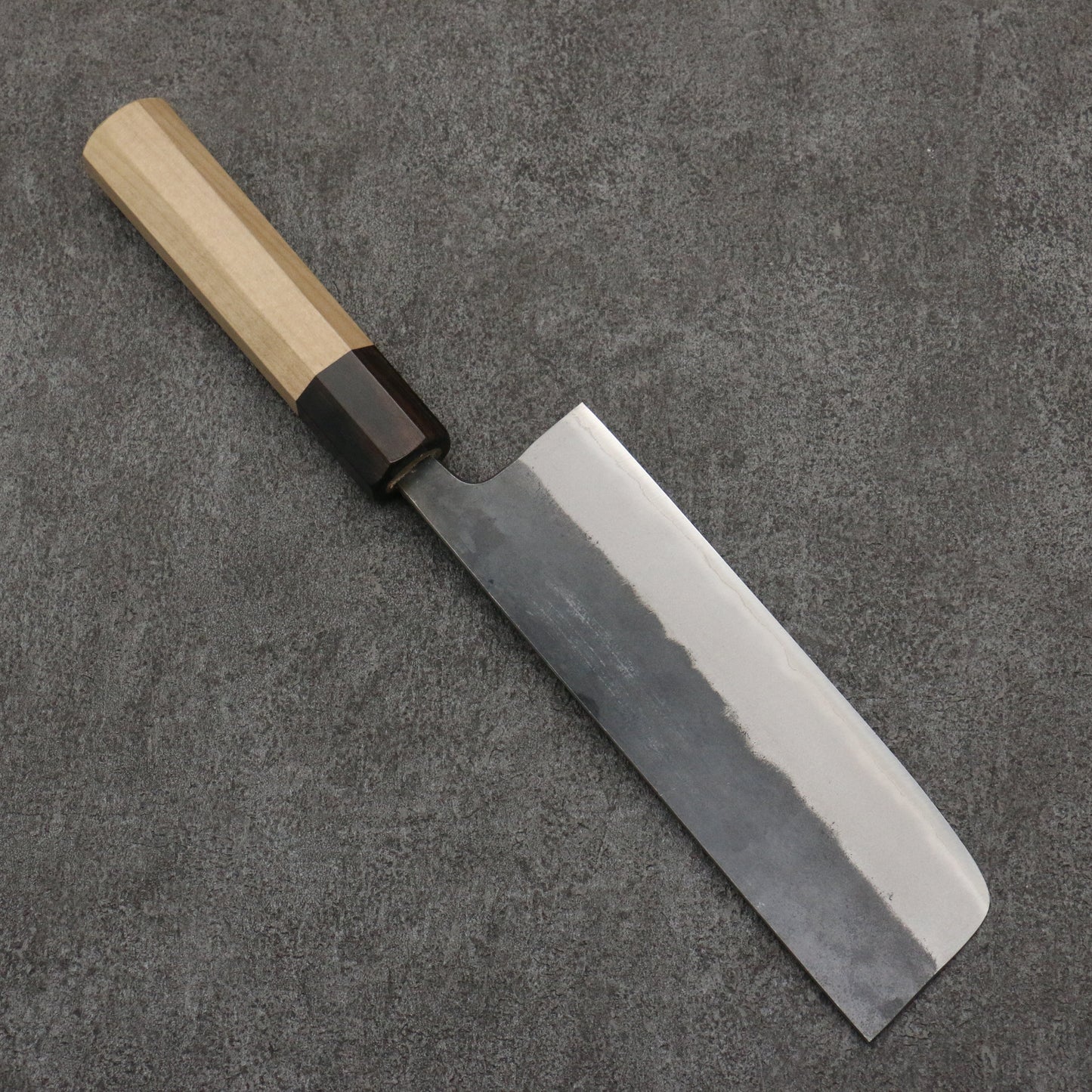 清助 青ニ鋼 黒仕上げ 菜切包丁 165mm 朴 (口輪:黒檀)柄 - 清助刃物