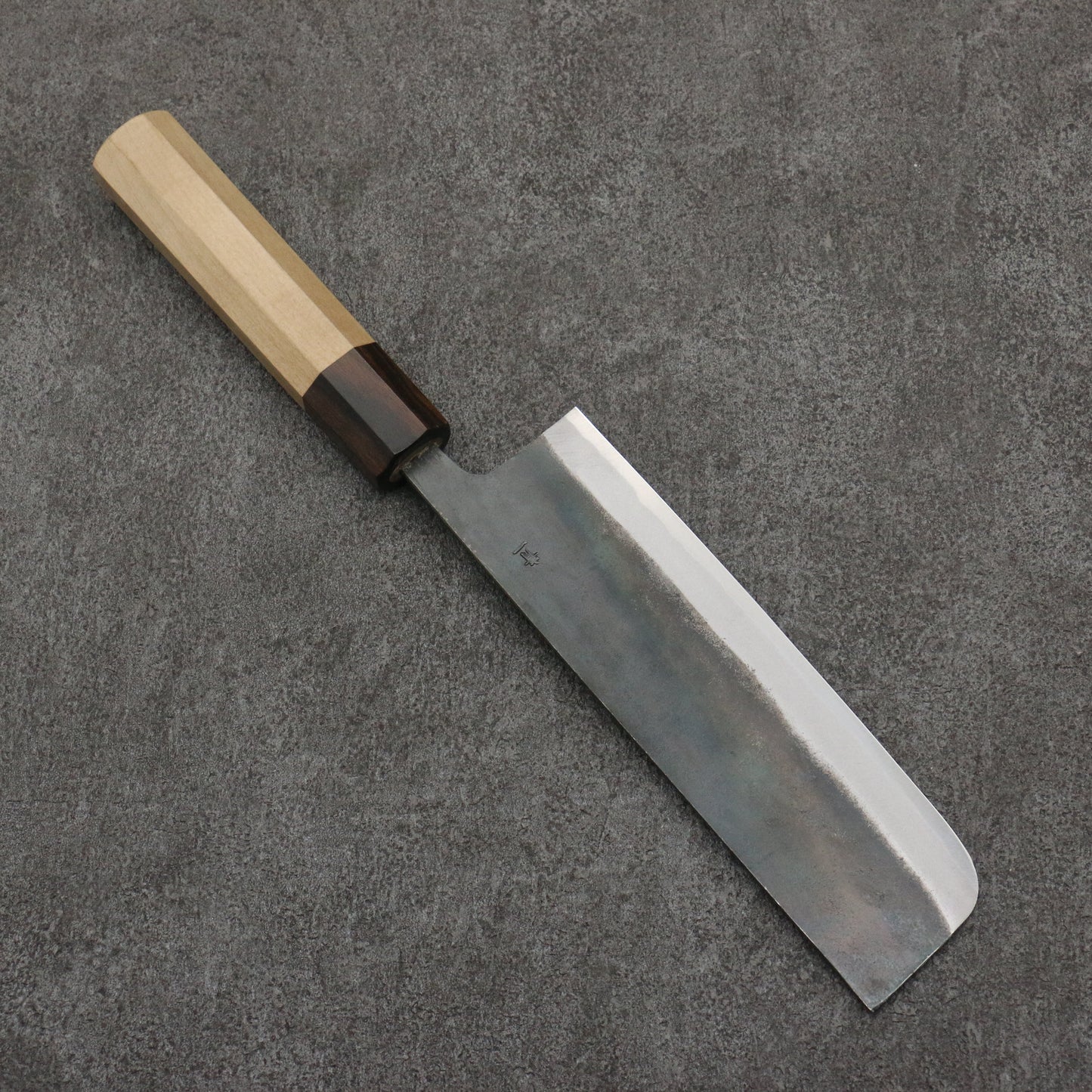 清助 青一鋼 黒仕上げ 菜切包丁 165mm 朴 (口輪:黒檀)柄 - 清助刃物