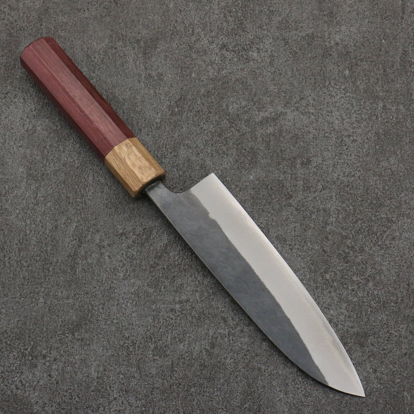 清助 青ニ鋼 黒仕上げ 三徳包丁 170mm パープルハート (口輪:樫)柄 - 清助刃物