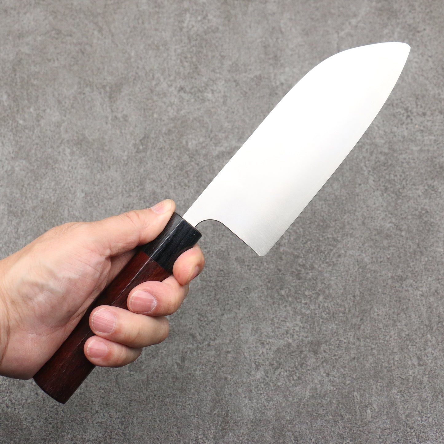 尾形 峻吾 先丸 SG2 磨き仕上げ 小三徳包丁 150mm 紫檀 (口輪:黒合板)柄 - 清助刃物