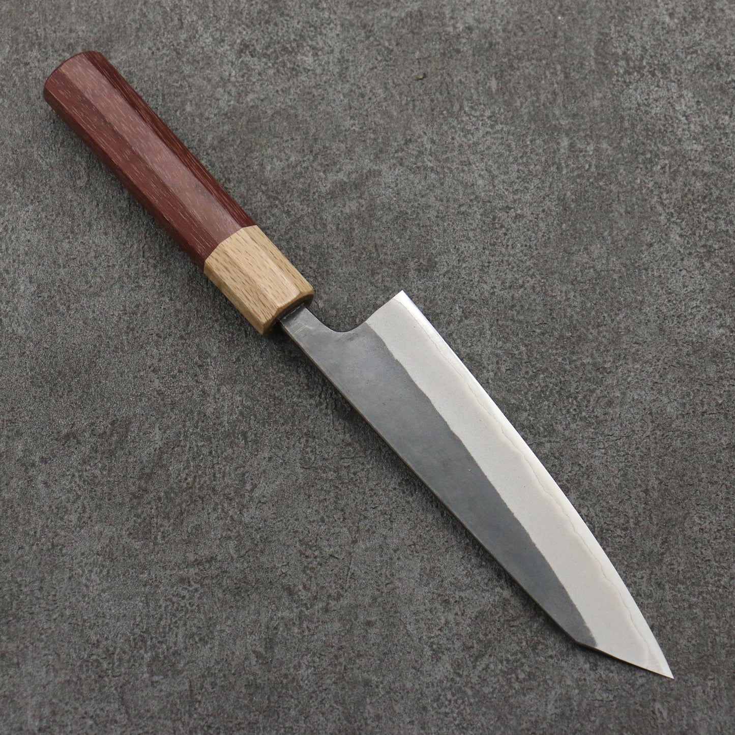 清助 青ニ鋼 黒仕上げ 小文化包丁 150mm パープルハート (口輪:樫)柄 - 清助刃物