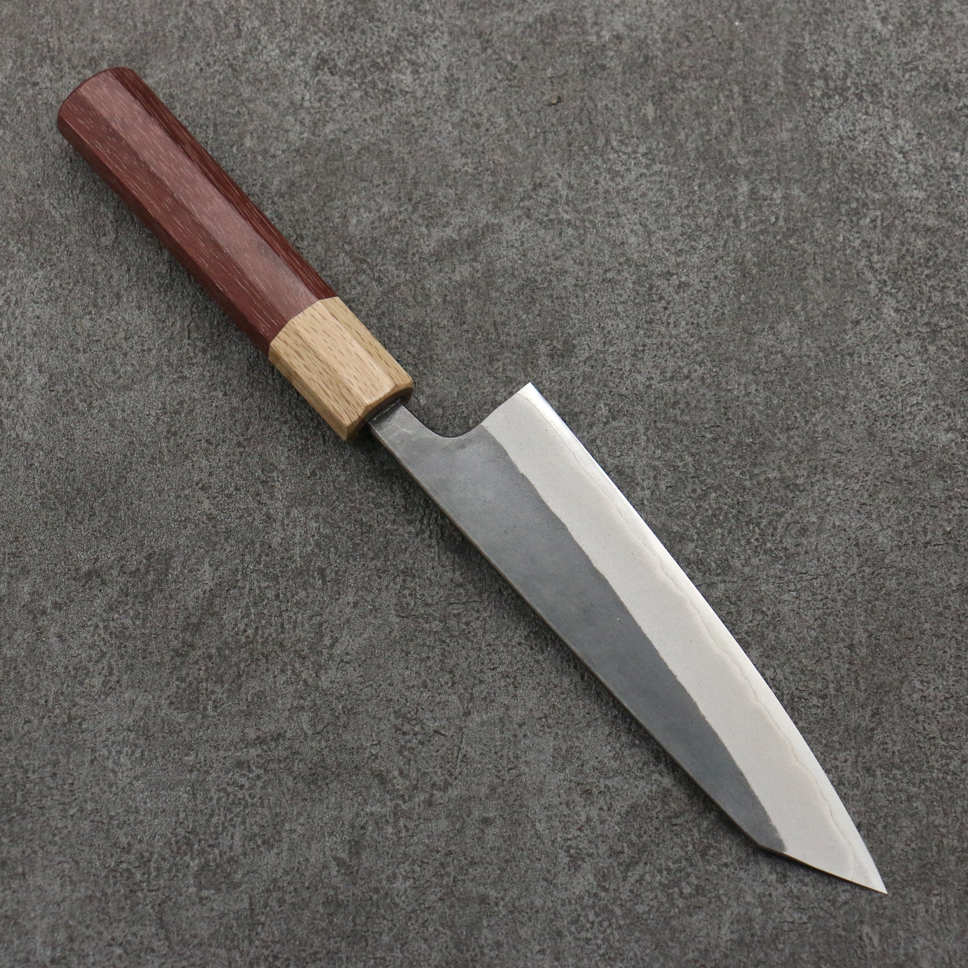 清助 青ニ鋼 黒仕上げ 小文化包丁 150mm パープルハート (口輪:樫)柄 - 清助刃物
