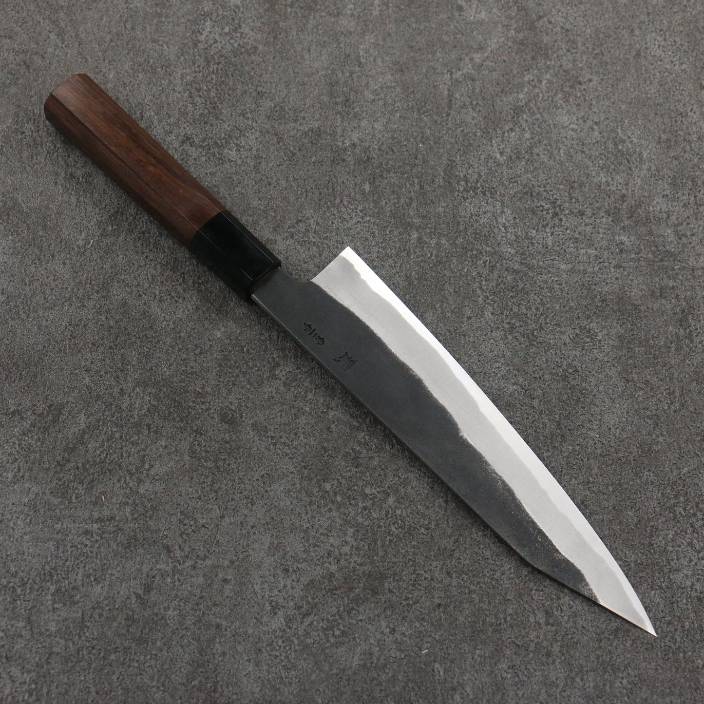 田中 誠貴 鉄火 青ニ鋼 黒打 切付牛刀包丁 210mm ウォルナット柄 - 清助刃物