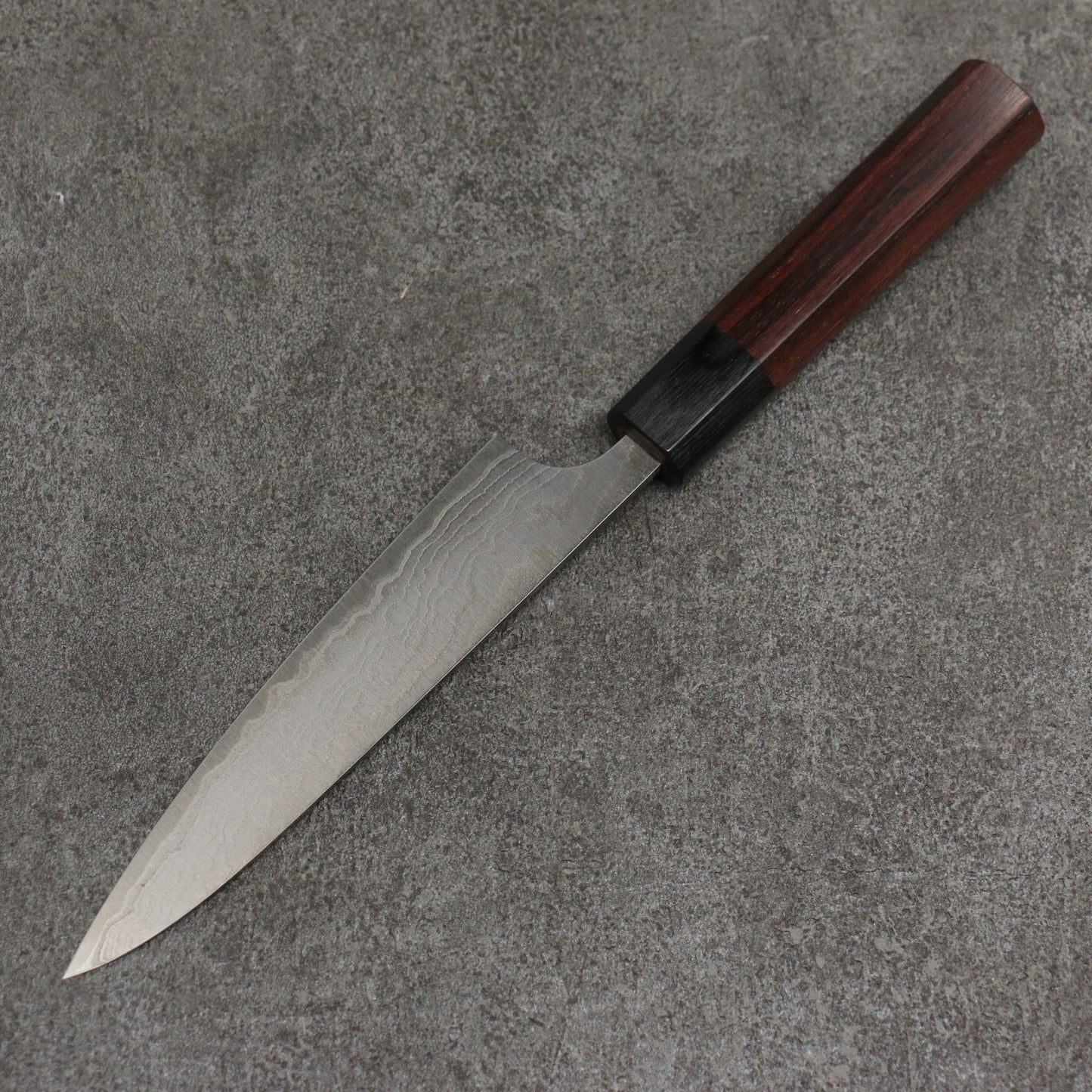 山本 直 SG2 ダマスカス 磨き仕上げ ペティーナイフ 135mm 紫檀 (口輪:黒合板)柄 - 清助刃物