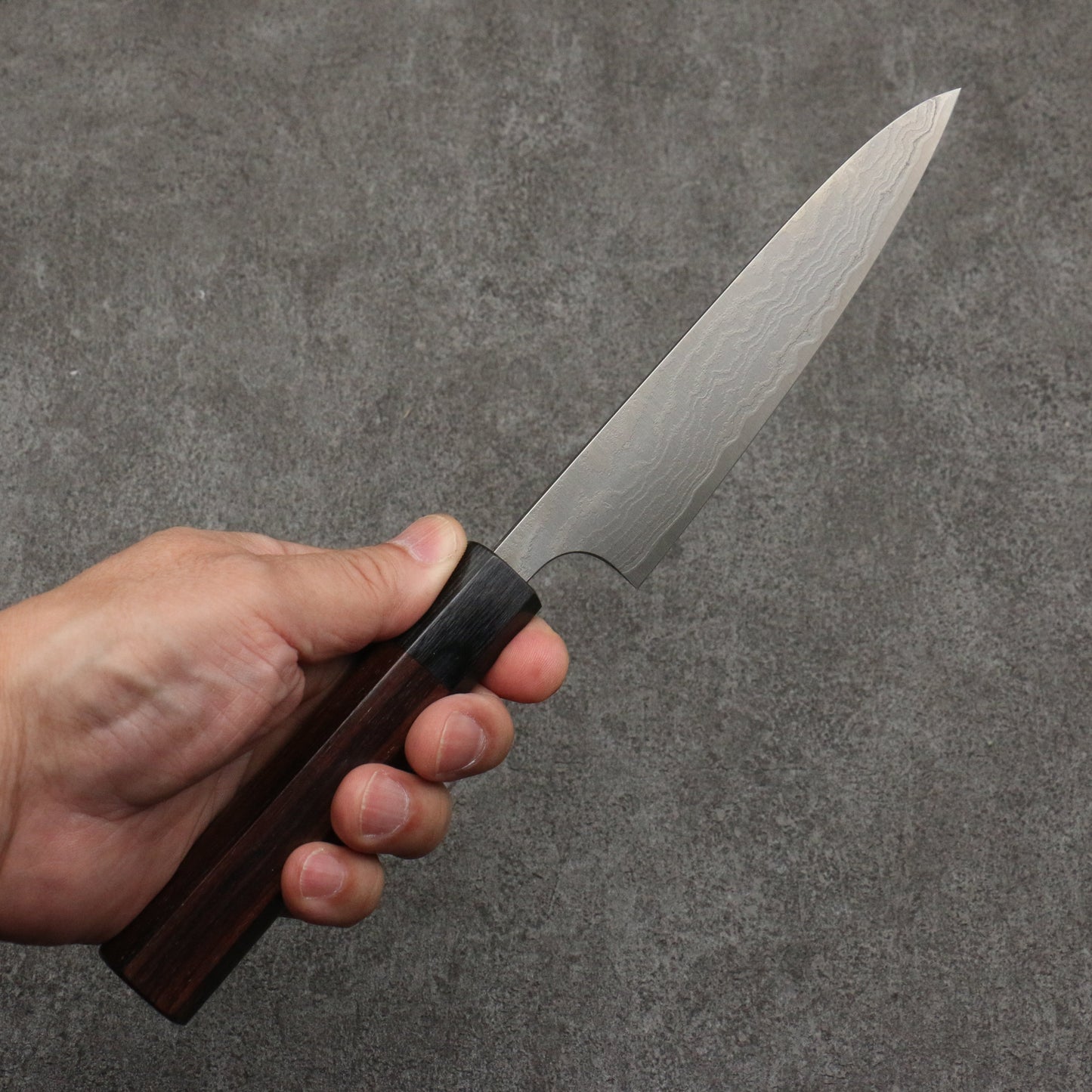 山本 直 SG2 ダマスカス 磨き仕上げ ペティーナイフ 135mm 紫檀 (口輪:黒合板)柄 - 清助刃物
