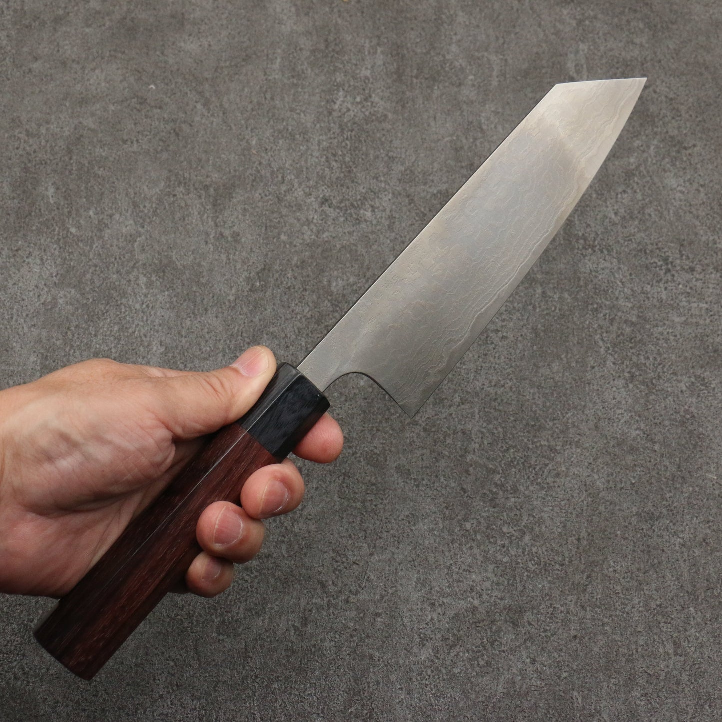 山本 直 SG2 ダマスカス 磨き仕上げ 文化包丁 165mm 紫檀 (口輪:黒合板)柄 - 清助刃物