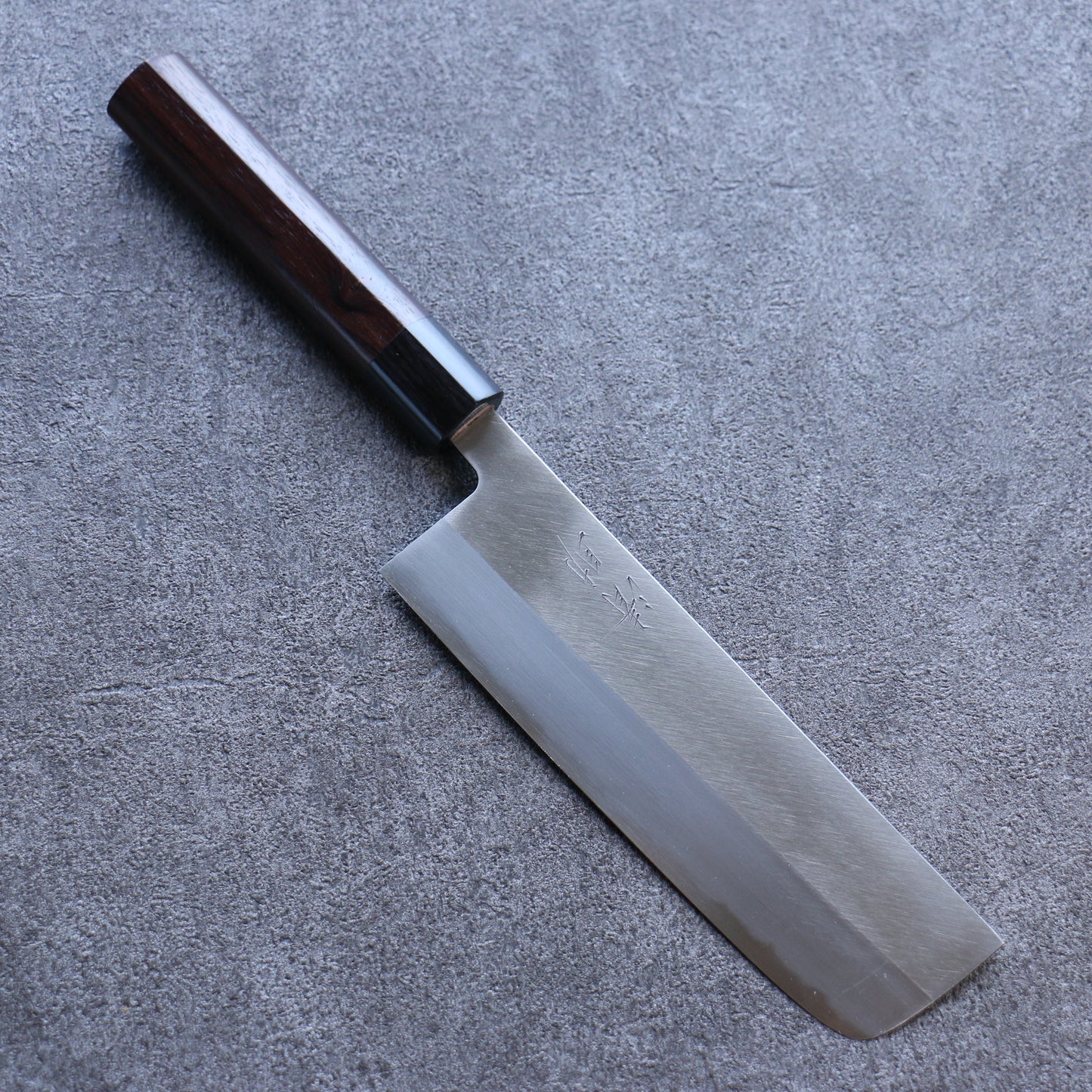 清助 白鋼 霞研 菜切包丁 180mm 紫檀柄 - 清助刃物