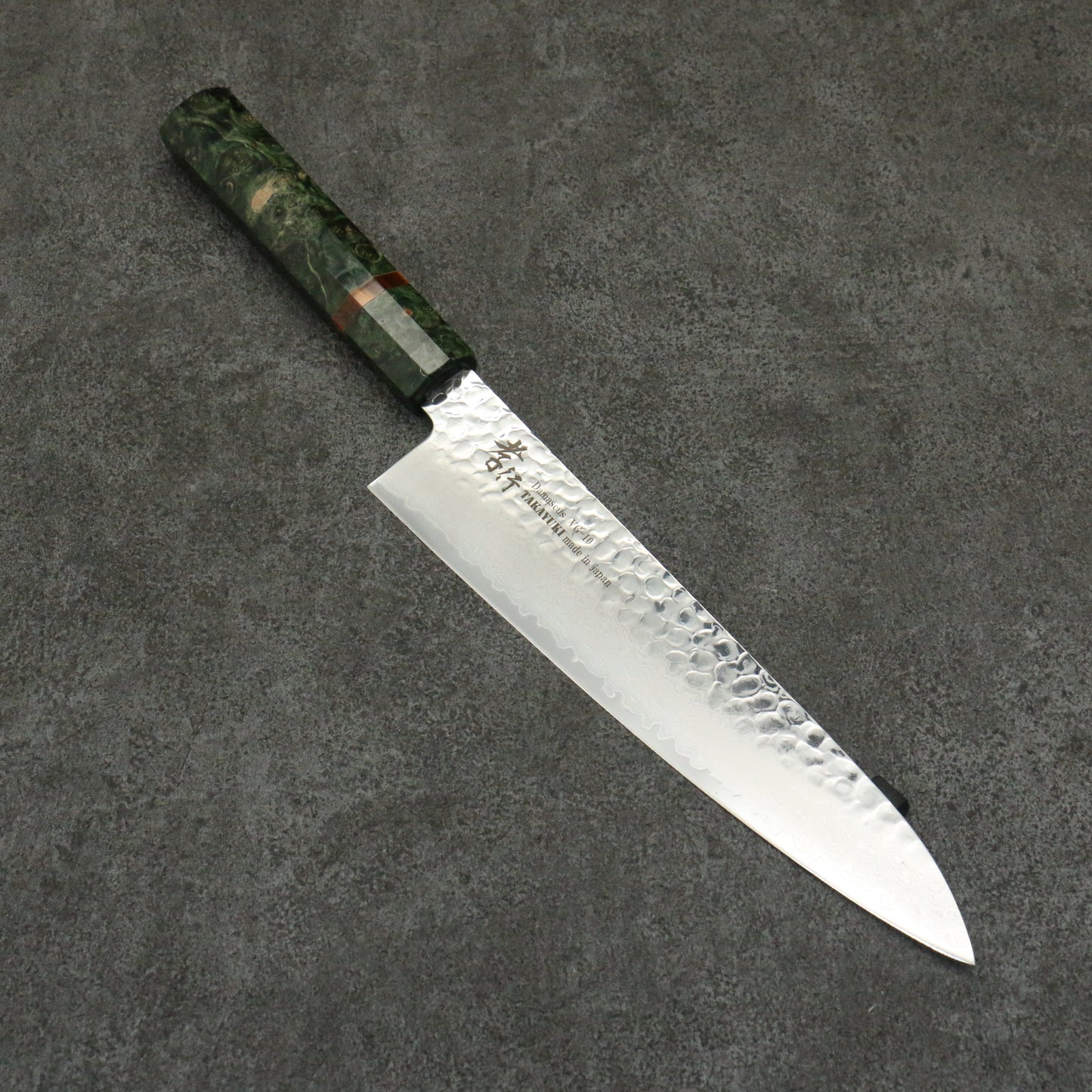 堺 孝行 V金10号 33層ダマスカス 牛刀包丁 和包丁 240mm スタビライズドウッド柄 - 清助刃物