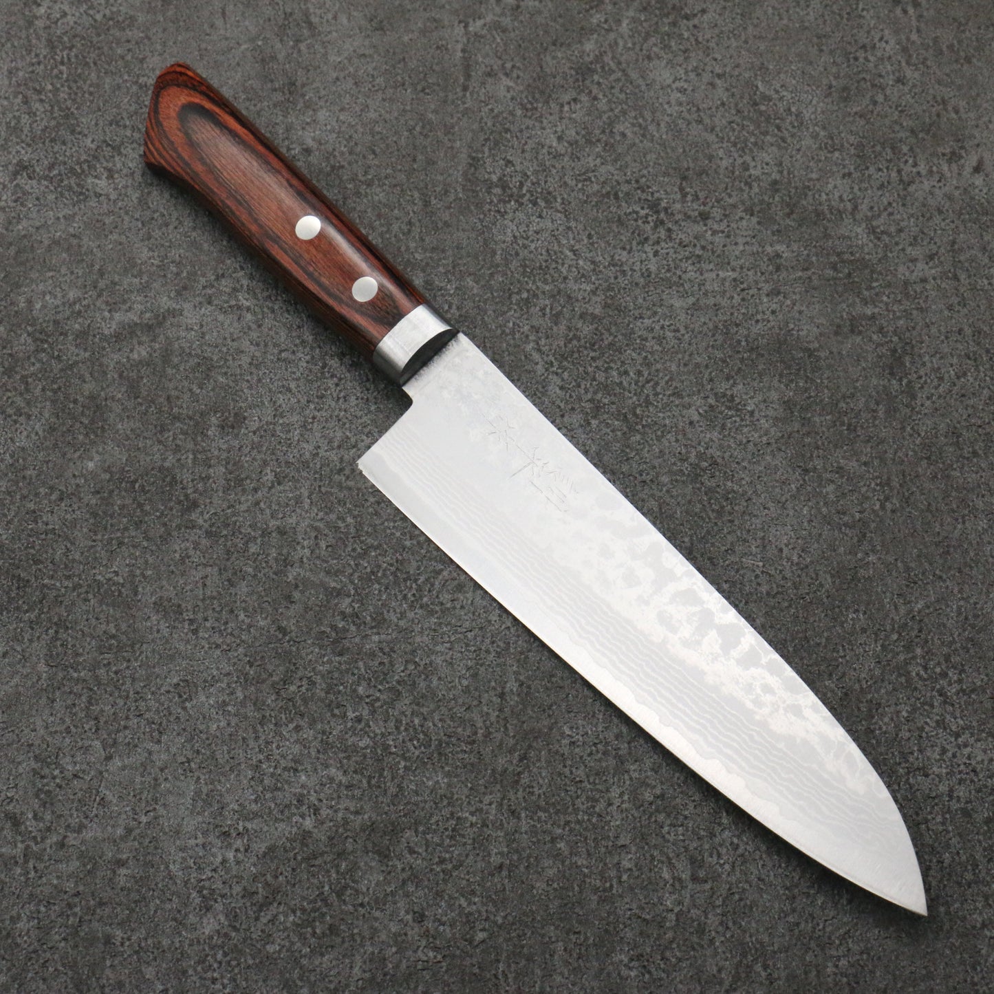 訓平 彩流(さいりゅう) V金10号 ダマスカス 牛刀包丁 和包丁 180mm マホガニー柄 - 清助刃物