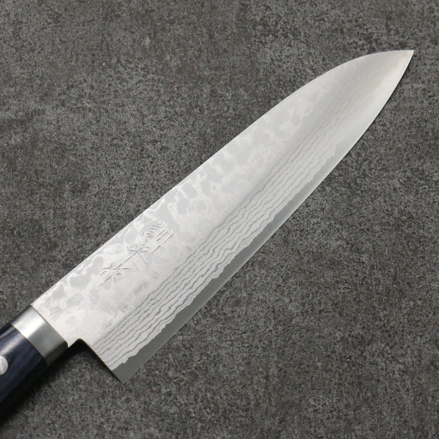 訓平 彩流(さいりゅう) V金10号 ダマスカス 牛刀包丁 180mm 合板 (紺色)柄 - 清助刃物