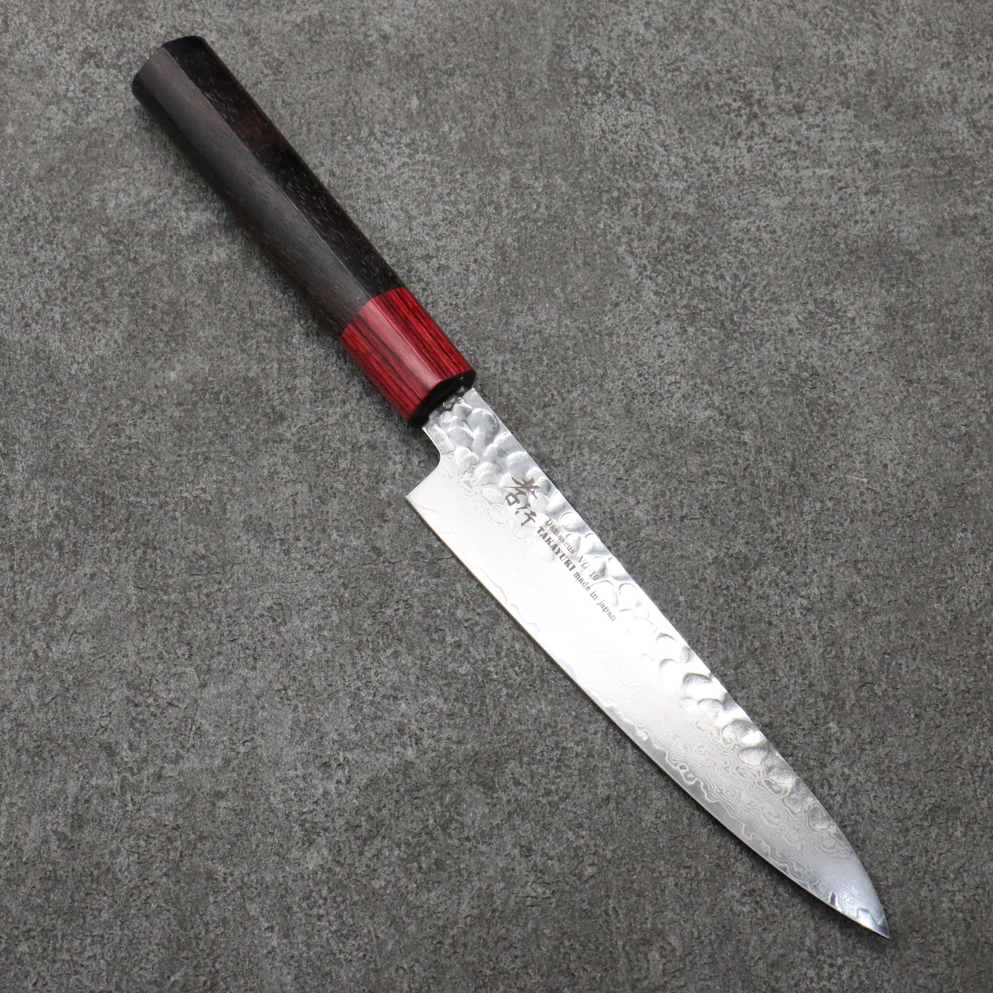 堺 孝行 V金10号 ダマスカス ペティーナイフ 和包丁 150mm 紫檀柄 - 清助刃物