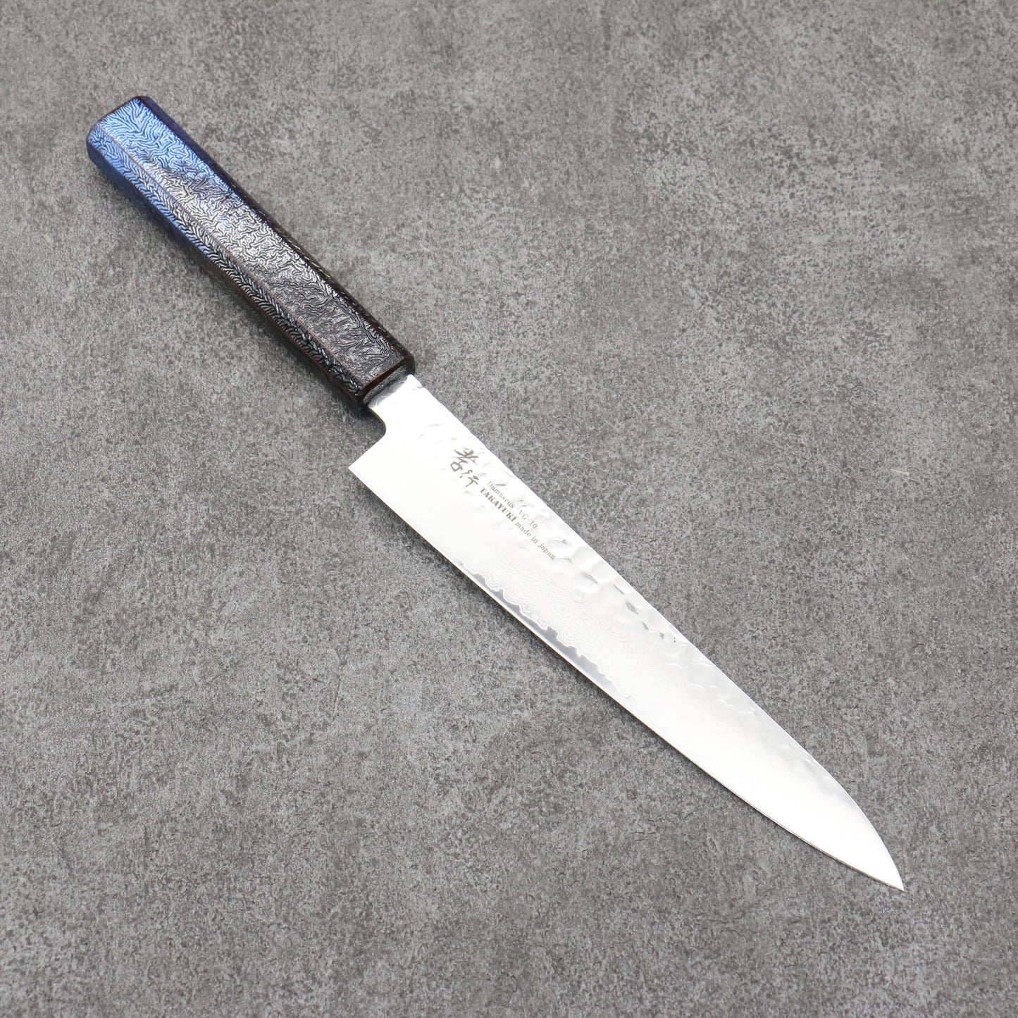 堺 孝行 琳凰 VG10 33層 ダマスカス ペティーナイフ 和包丁 180mm 青漆塗り柄 - 清助刃物
