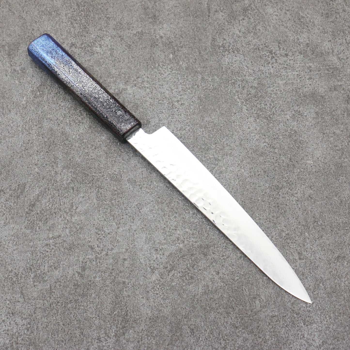 堺 孝行 琳凰 VG10 33層 ダマスカス ペティーナイフ 和包丁 180mm 青漆塗り柄 - 清助刃物