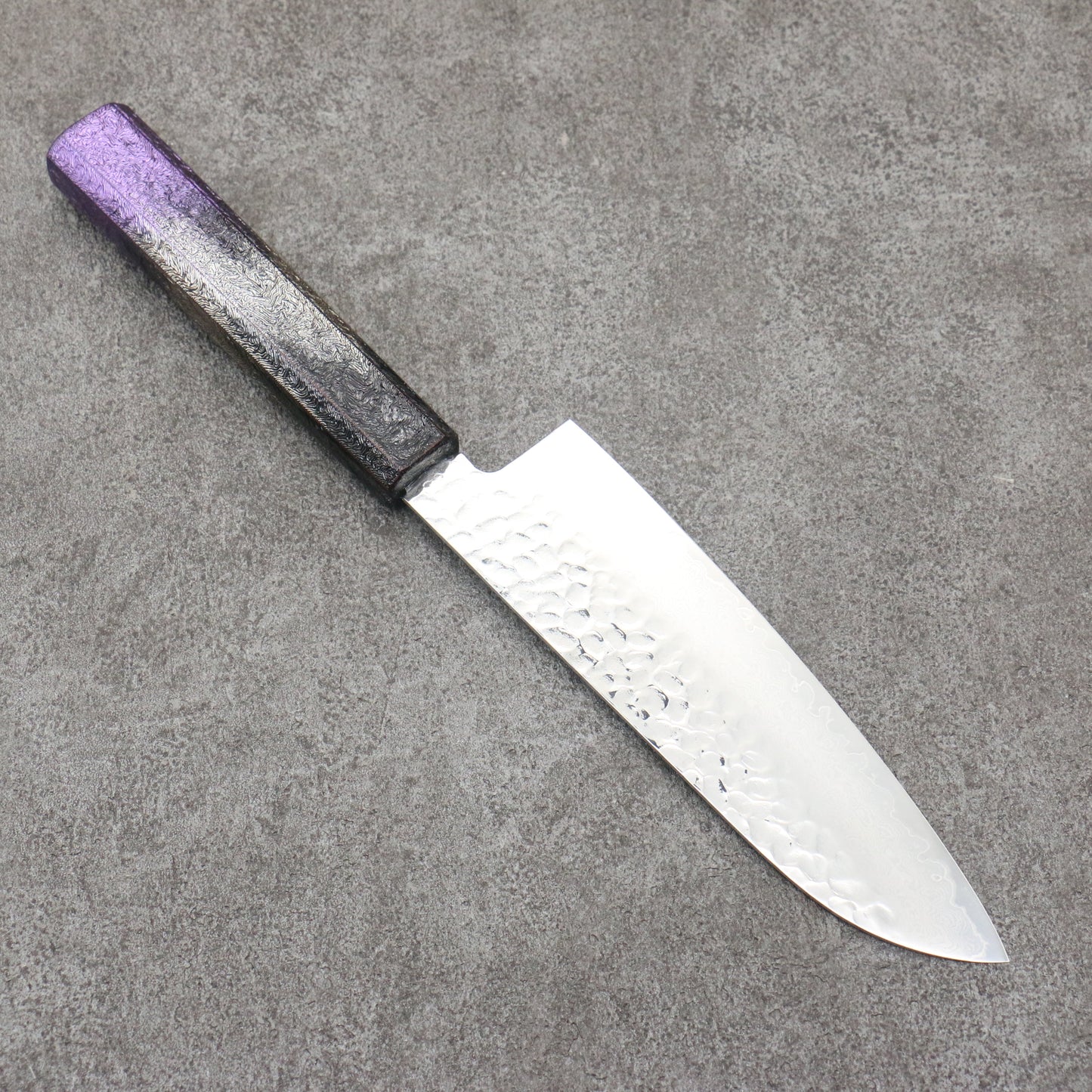 堺 孝行 琳凰 VG10 33層 ダマスカス 三徳包丁 和包丁 170mm 漆塗パープル柄 - 清助刃物