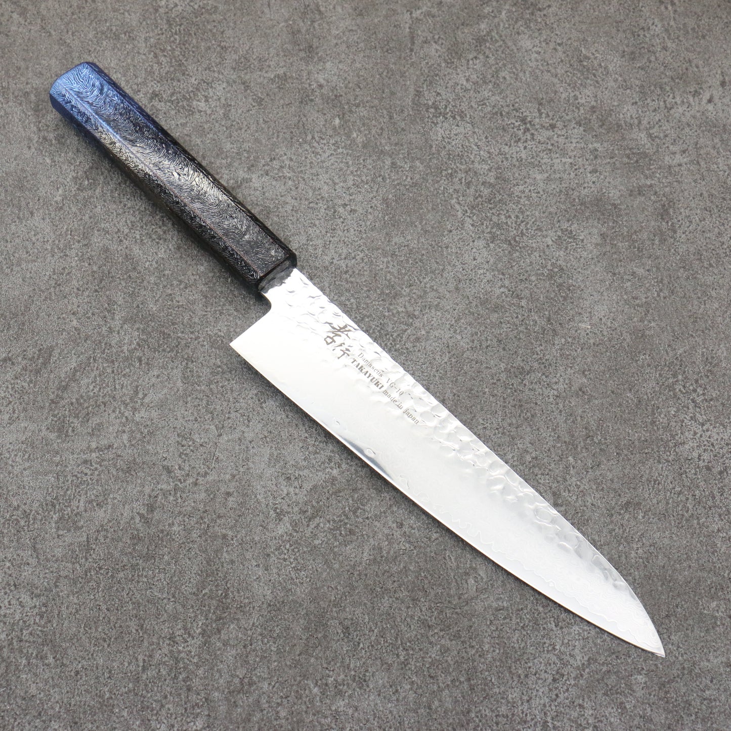 堺 孝行 琳凰 VG10 33層 ダマスカス 牛刀包丁 和包丁 210mm 青漆塗り柄 - 清助刃物