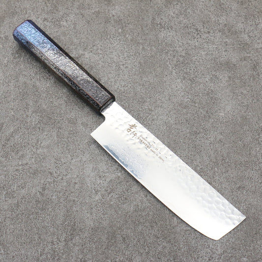 堺 孝行 琳凰 VG10 33層 ダマスカス 菜切包丁 和包丁 160mm 青漆塗り柄 - 清助刃物