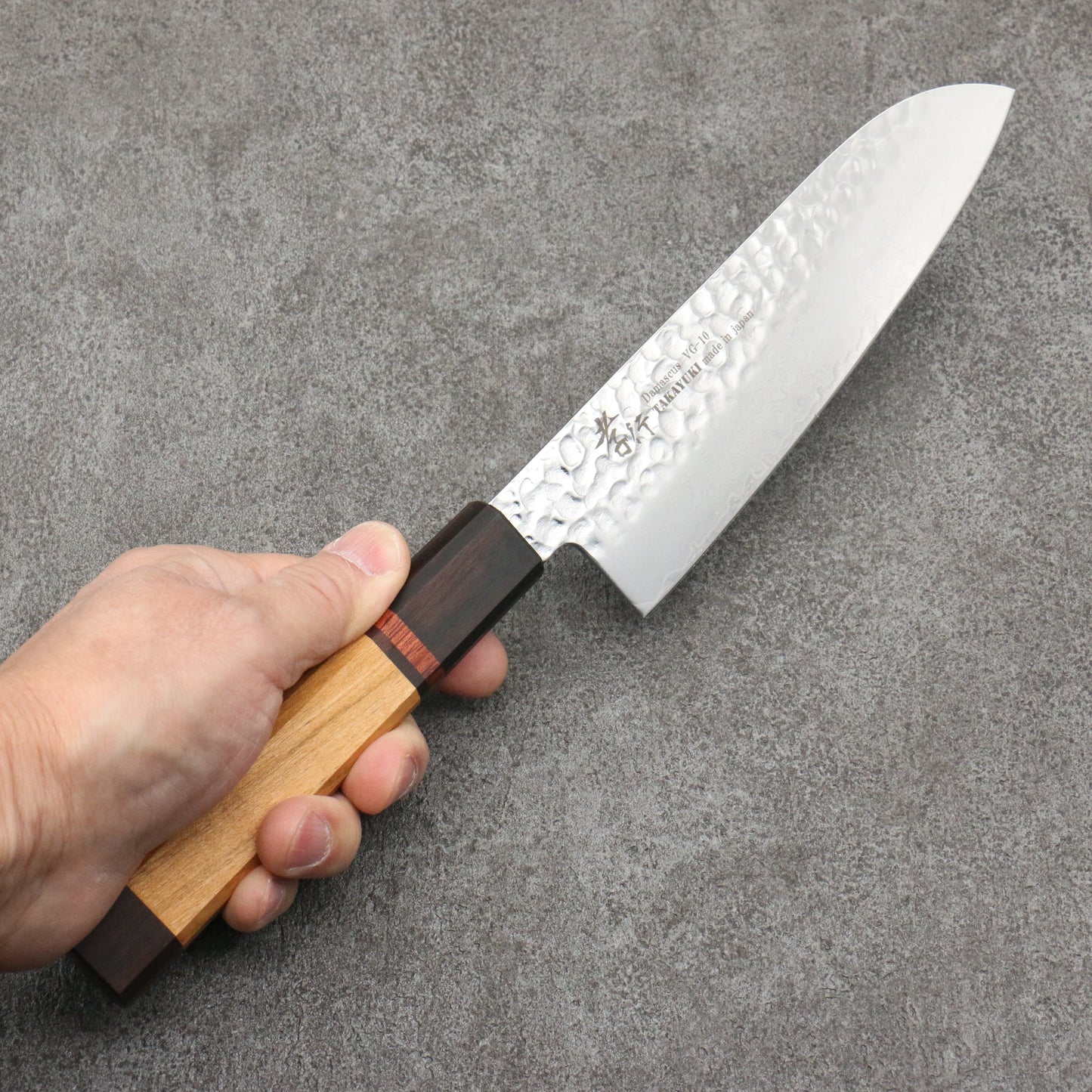 堺 孝行 VG10 33層 ダマスカス 三徳包丁 和包丁 170mm 山桜 (十二角)柄 - 清助刃物