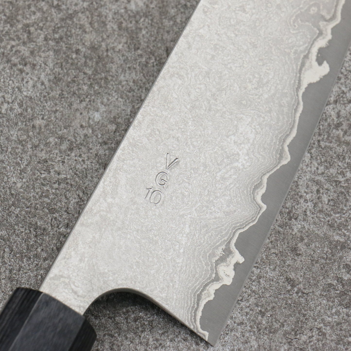 山本 直 V金10号 黒ダマスカス 文化包丁 和包丁 165mm 紫檀柄 - 清助刃物