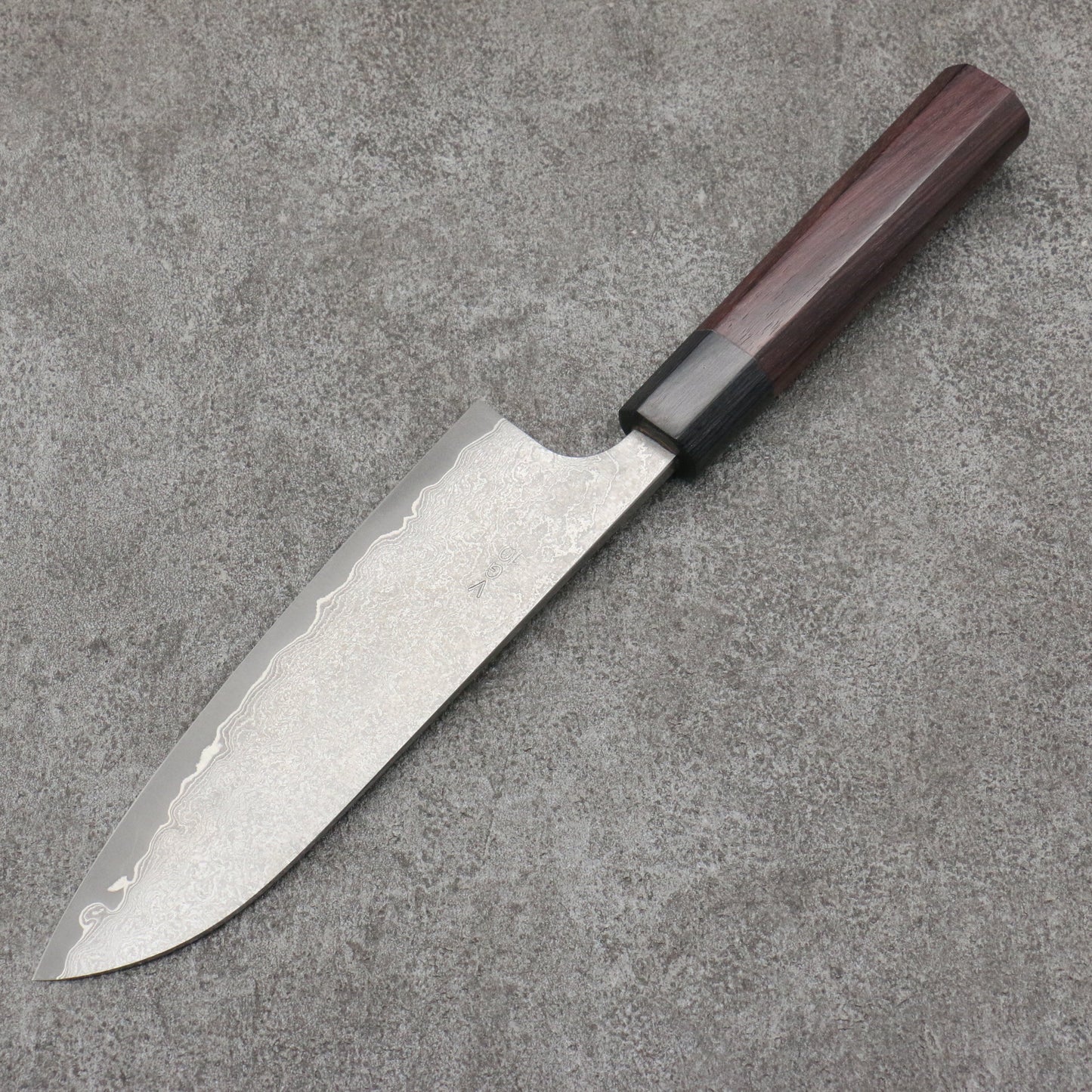 山本 直 V金10号 黒ダマスカス 三徳包丁 和包丁 165mm 紫檀柄 - 清助刃物