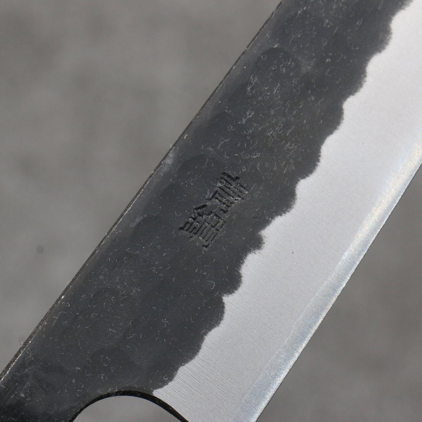 山本 直 青紙 黒打 ペティーナイフ 和包丁 135mm 紫檀 (口輪:黒合板)柄 - 清助刃物