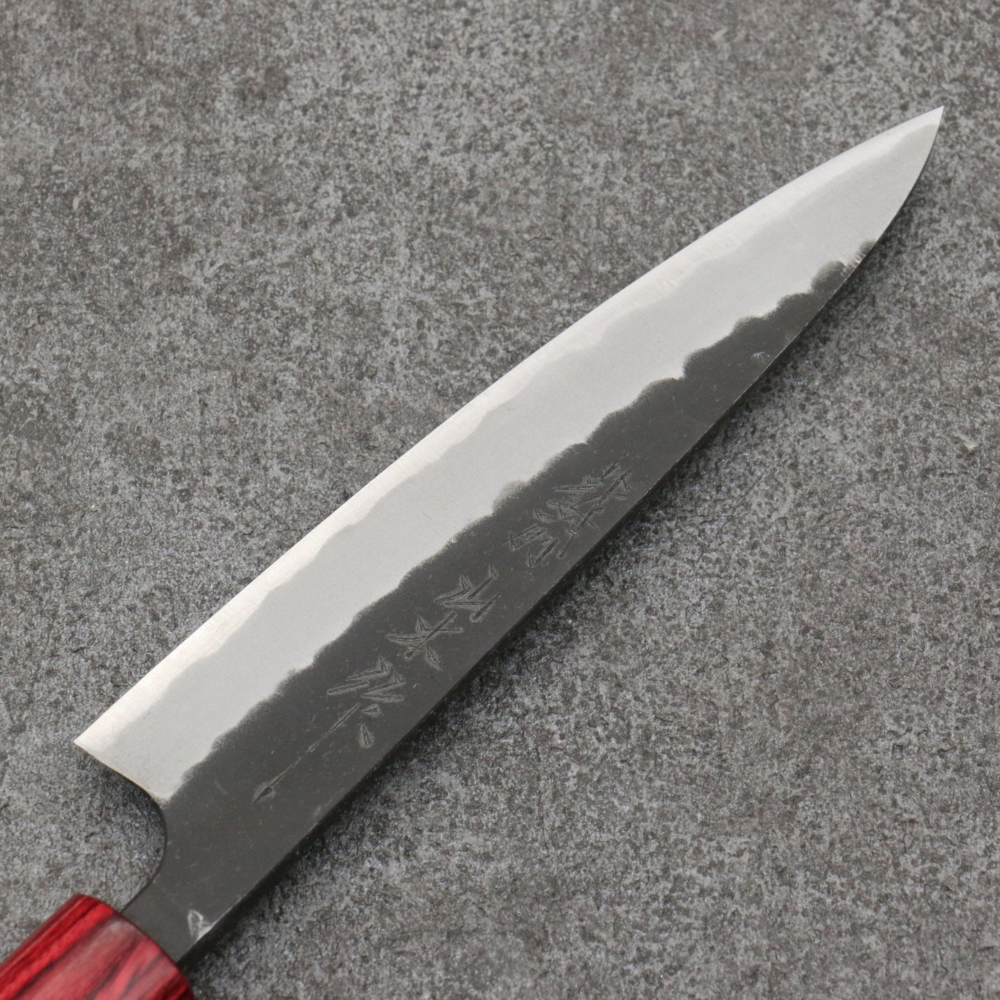 山本 直 青紙 黒打 ペティーナイフ 和包丁 135mm 紫檀 (口輪:赤合板)柄 - 清助刃物