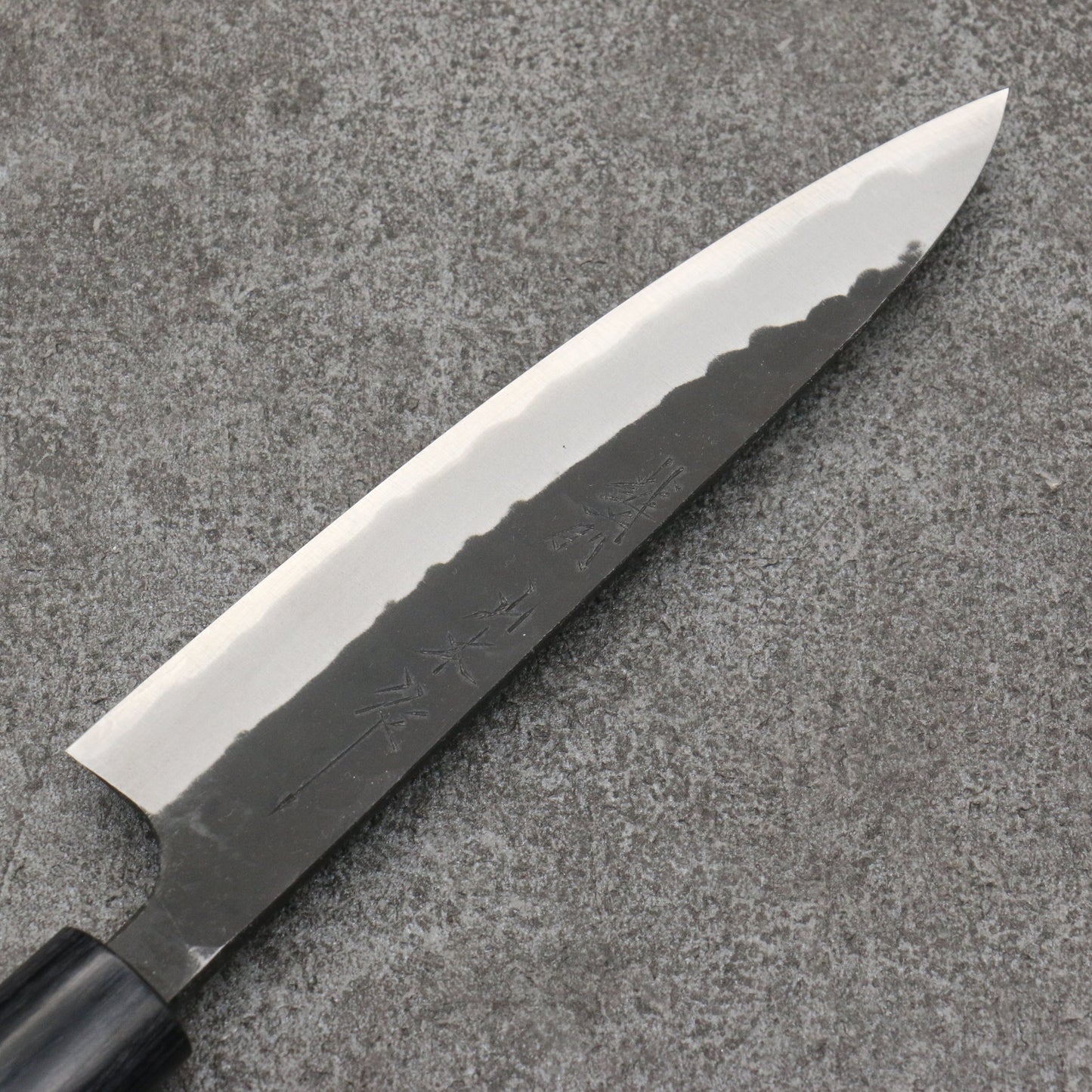 山本 直 青紙 黒打 ペティーナイフ 和包丁 135mm 紫檀 (口輪:黒合板)柄 - 清助刃物