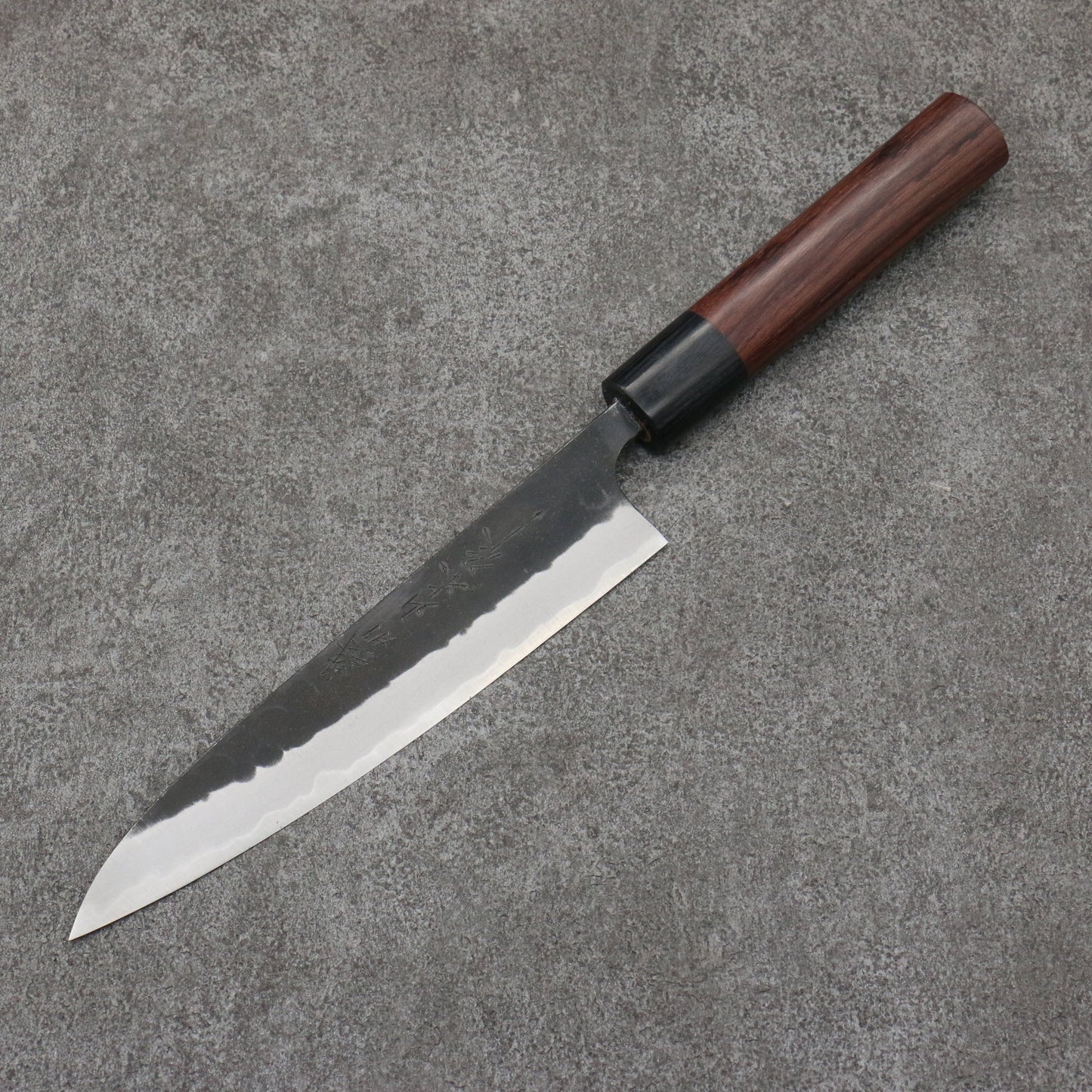 山本 直 青紙 黒打 ペティーナイフ 和包丁 160mm 紫檀 (口輪:黒合板)柄 - 清助刃物